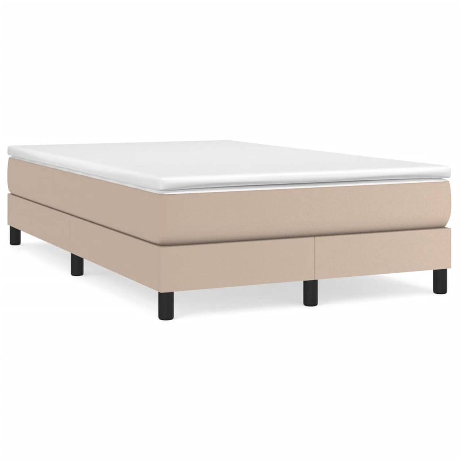 The Living Store Boxspring met matras kunstleer cappuccinokleurig 120x200 cm - Boxspring - Boxsprings - Bed - Slaapmeubel - Boxspringbed - Boxspring Bed - Tweepersoonsbed - Bed Met