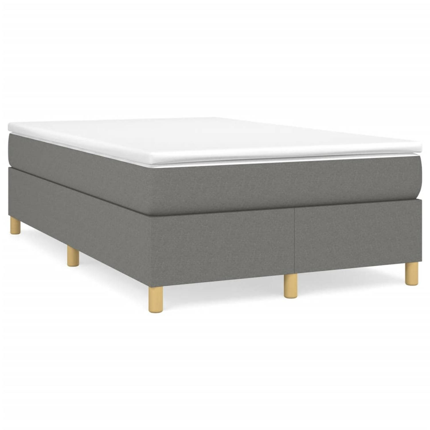 The Living Store Boxspring met matras stof donkergrijs 120x200 cm - Boxspring - Boxsprings - Bed - Slaapmeubel - Boxspringbed - Boxspring Bed - Tweepersoonsbed - Bed Met Matras - B