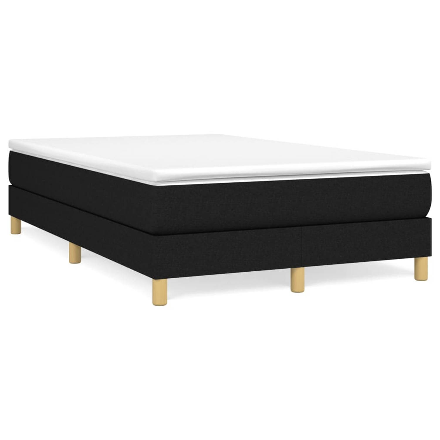 The Living Store Boxspringframe stof zwart 120x200 cm - Boxspringframe - Boxspringframes - Bed - Ledikant - Slaapmeubel - Bedframe - Bedbodem - Tweepersoonsbed - Boxspring - Bedden