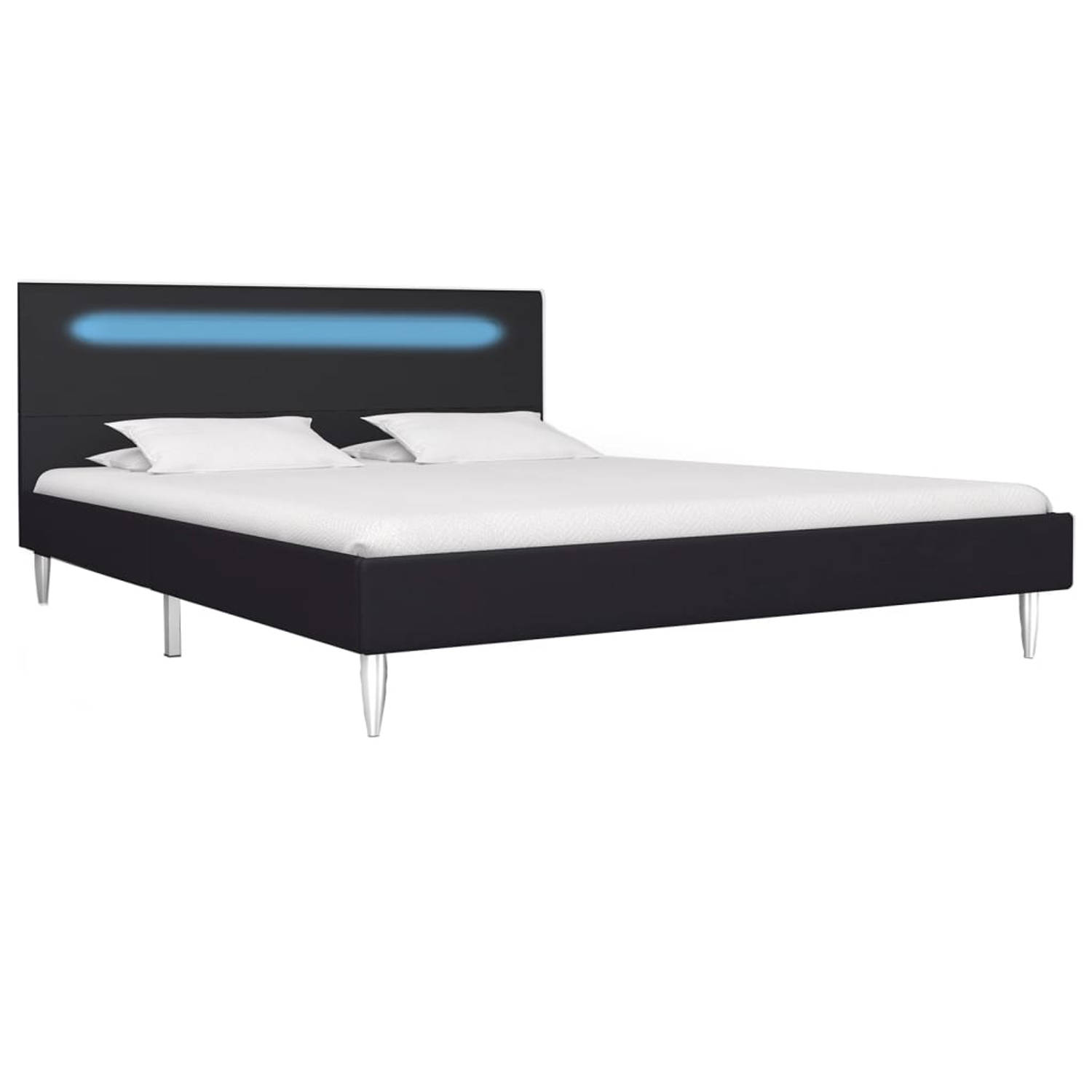 The Living Store Bedframe - Klassiek - Bed - Afmeting- 140 x 200 cm - Met LED-strip