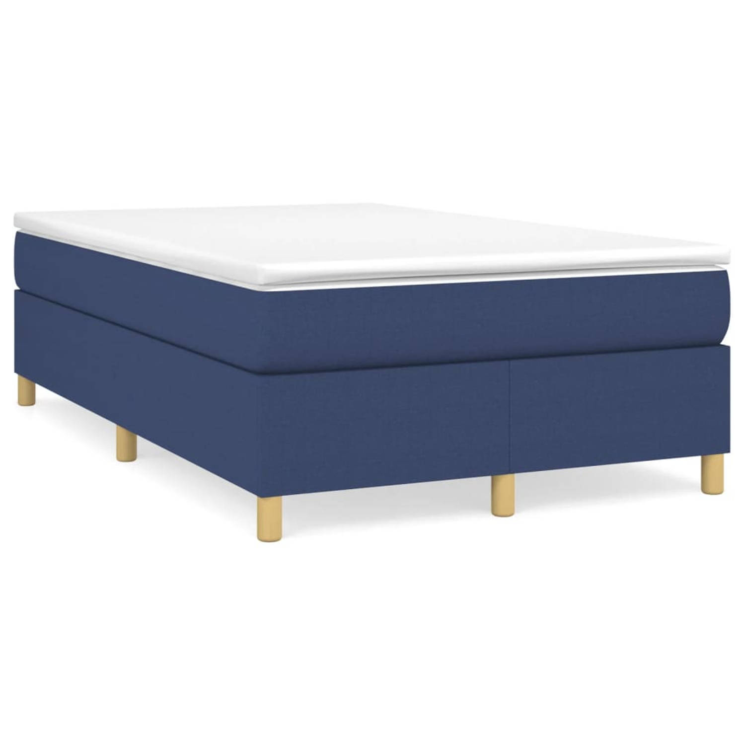 The Living Store Boxspringframe stof blauw 120x200 cm - Boxspringframe - Boxspringframes - Bed - Ledikant - Slaapmeubel - Bedframe - Bedbodem - Tweepersoonsbed - Boxspring - Bedden