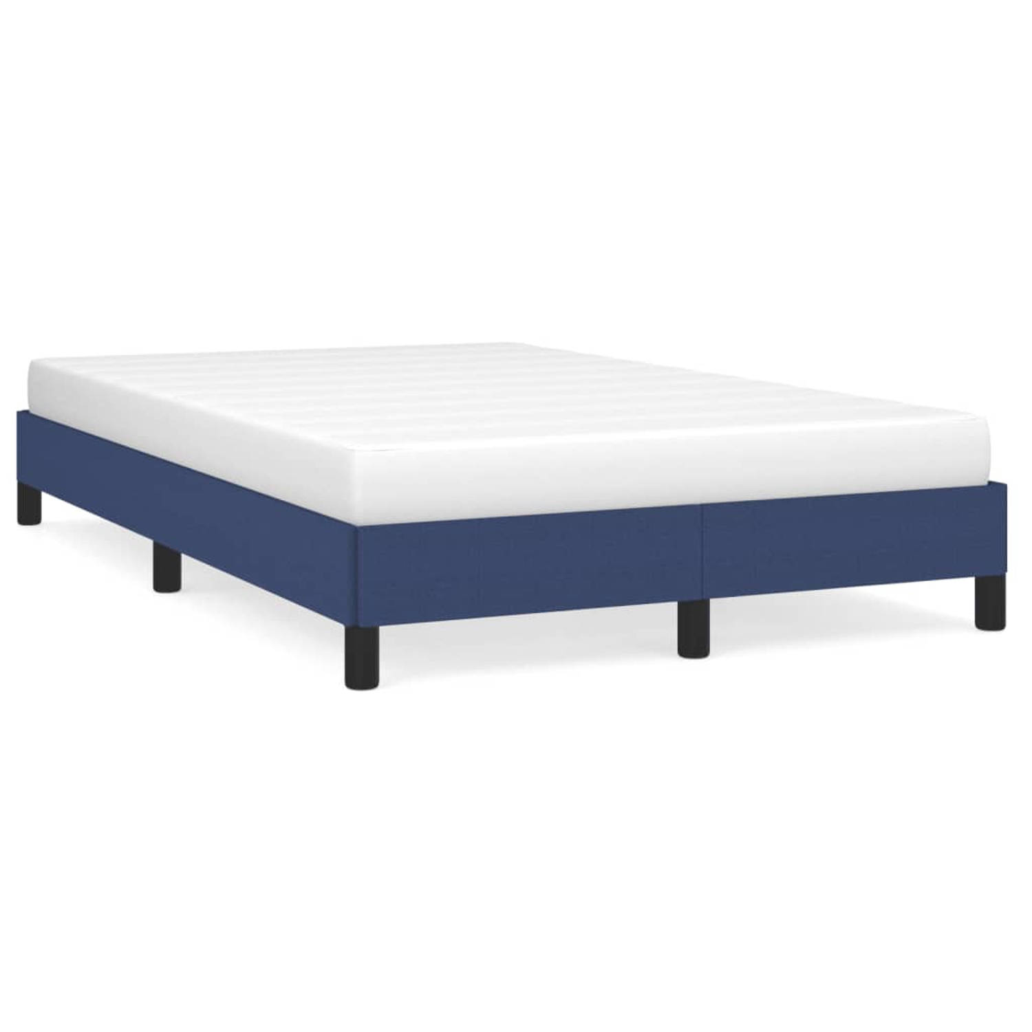 The Living Store Bedframe stof blauw 120x200 cm - Bedframe - Bedframe - Bed - Slaapmeubel - Ledikant - Bedbodem - Tweepersoonsbed - Bedden - Slaapmeubels - Slaapmeubelen - Ledikant