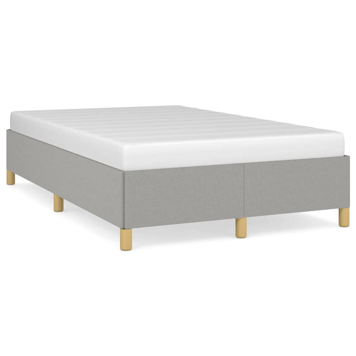 The Living Store Bedframe stof lichtgrijs 120x200 cm - Bedframe - Bedframe - Bed - Slaapmeubel - Ledikant - Bedbodem - Tweepersoonsbed - Bedden - Slaapmeubels - Slaapmeubelen - Led