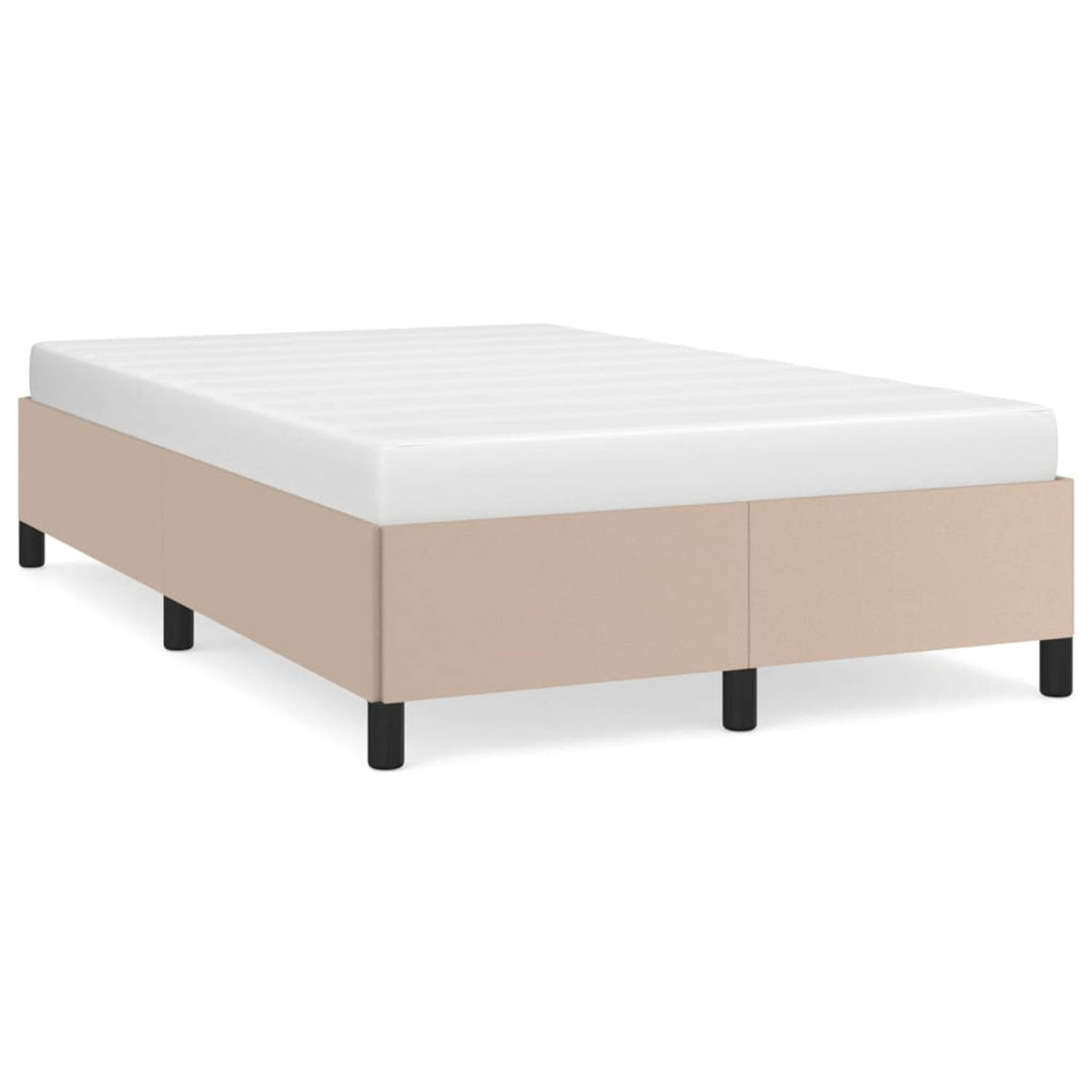 The Living Store Bedframe kunstleer cappuccinokleurig 120x200 cm - Bedframe - Bedframes - Bed - Slaapmeubel - Bedbodem - Ledikant - Tweepersoonsbed - Slaapbed - Bedden - Slaapmeube