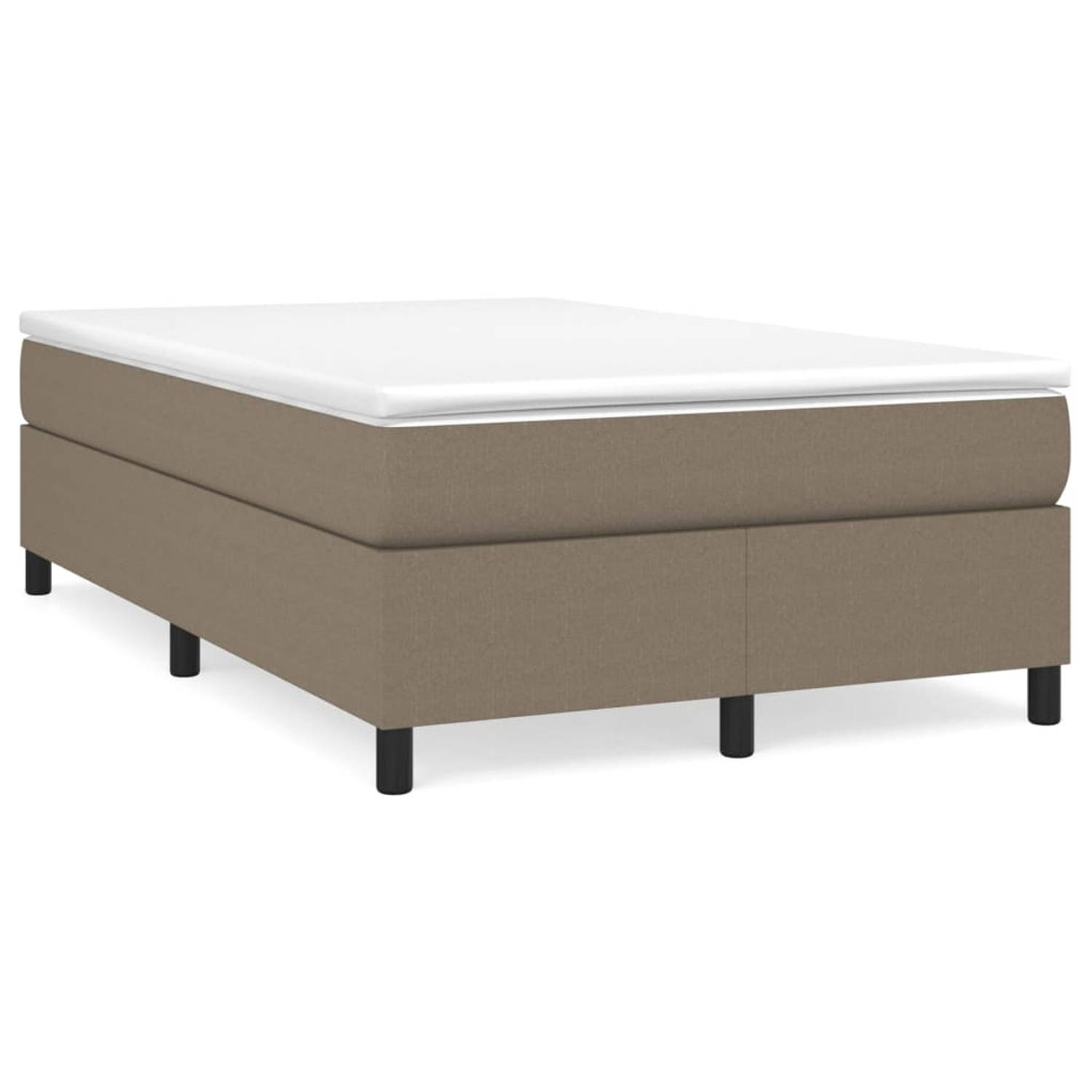 The Living Store Boxspringframe stof taupe 120x200 cm - Boxspringframe - Boxspringframes - Bed - Ledikant - Slaapmeubel - Bedframe - Bedbodem - Tweepersoonsbed - Boxspring - Bedden