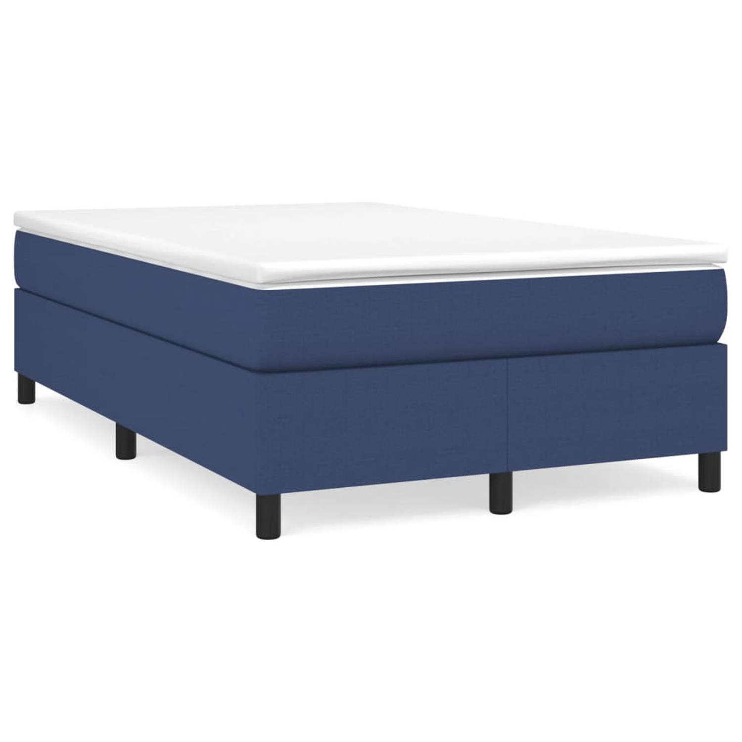 The Living Store Boxspringframe stof blauw 120x200 cm - Boxspringframe - Boxspringframes - Bed - Ledikant - Slaapmeubel - Bedframe - Bedbodem - Tweepersoonsbed - Boxspring - Bedden