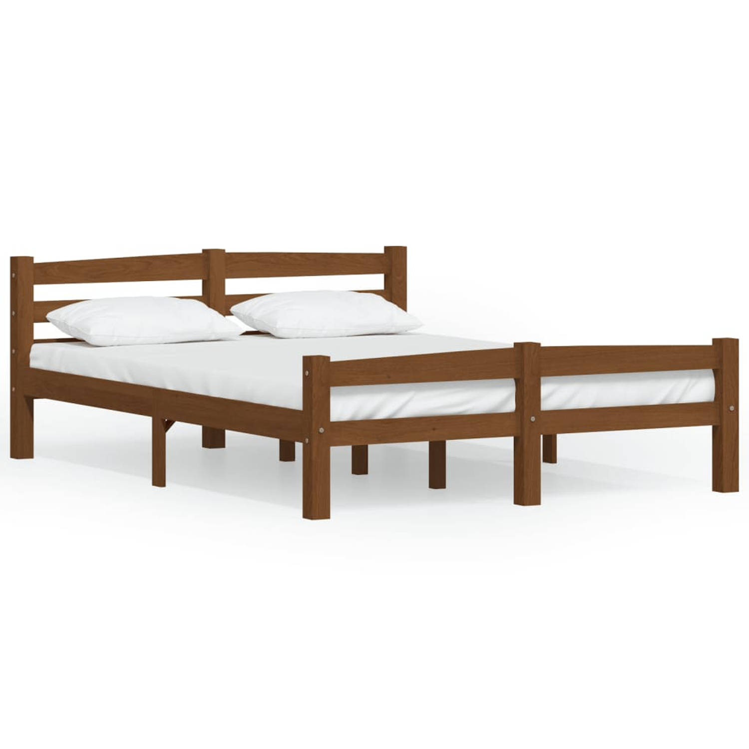 The Living Store Bedframe massief grenenhout honingbruin 120x200 cm - Bedframe - Bedframe - Bed Frame - Bed Frames - Bed - Bedden - 2-persoonsbed - 2-persoonsbedden - Tweepersoons