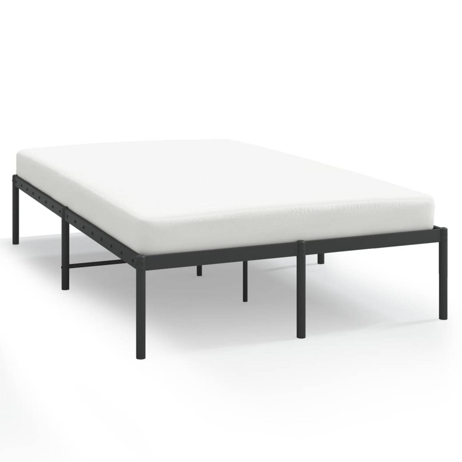 The Living Store Bedframe metaal zwart 120x190 cm - Bed