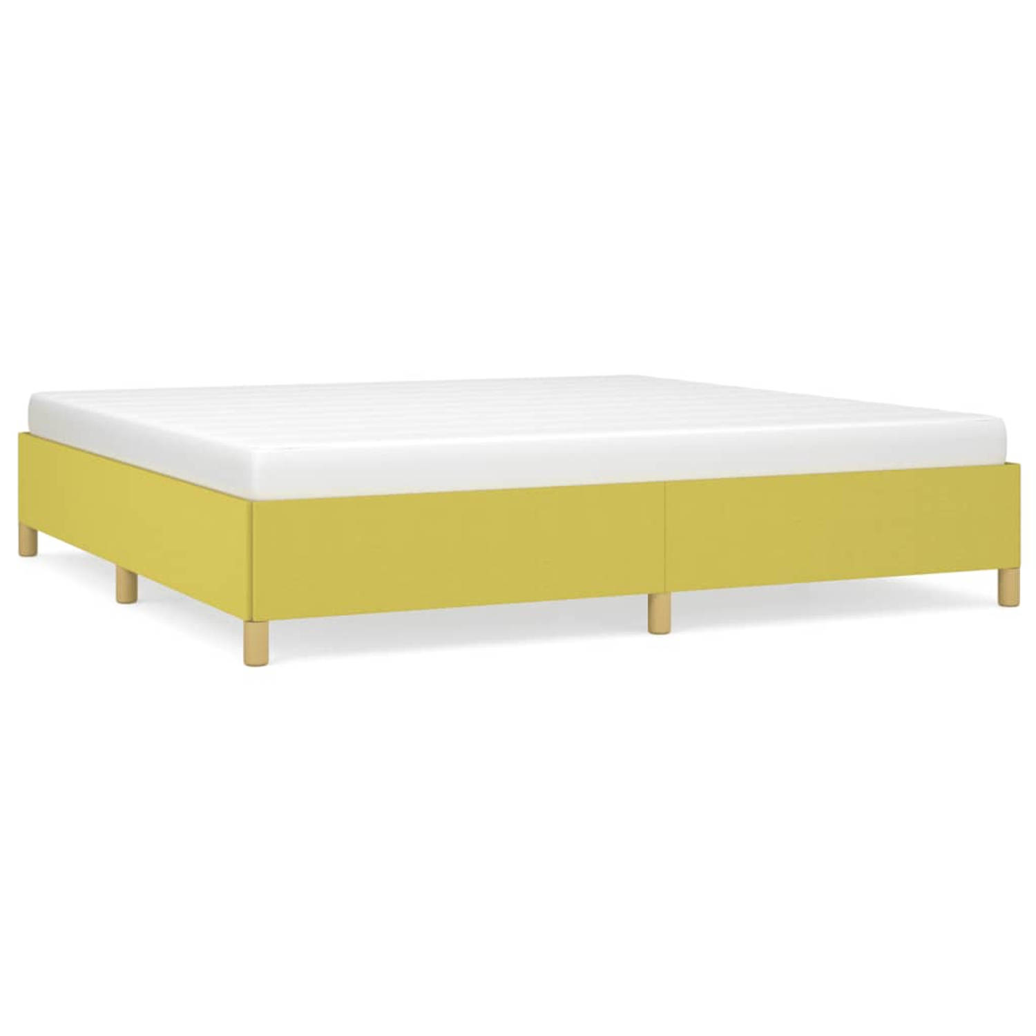 The Living Store Bedframe stof groen 200x200 cm - Bedframe - Bedframe - Bed - Slaapmeubel - Ledikant - Bedbodem - Tweepersoonsbed - Bedden - Slaapmeubels - Slaapmeubelen - Ledikant