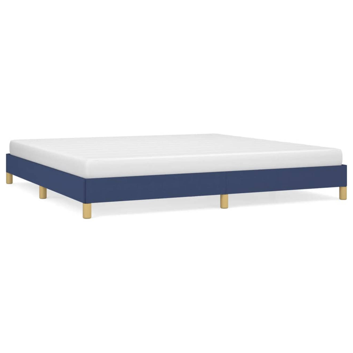 The Living Store Bedframe stof blauw 200x200 cm - Bedframe - Bedframe - Bed - Slaapmeubel - Ledikant - Bedbodem - Tweepersoonsbed - Bedden - Slaapmeubels - Slaapmeubelen - Ledikant