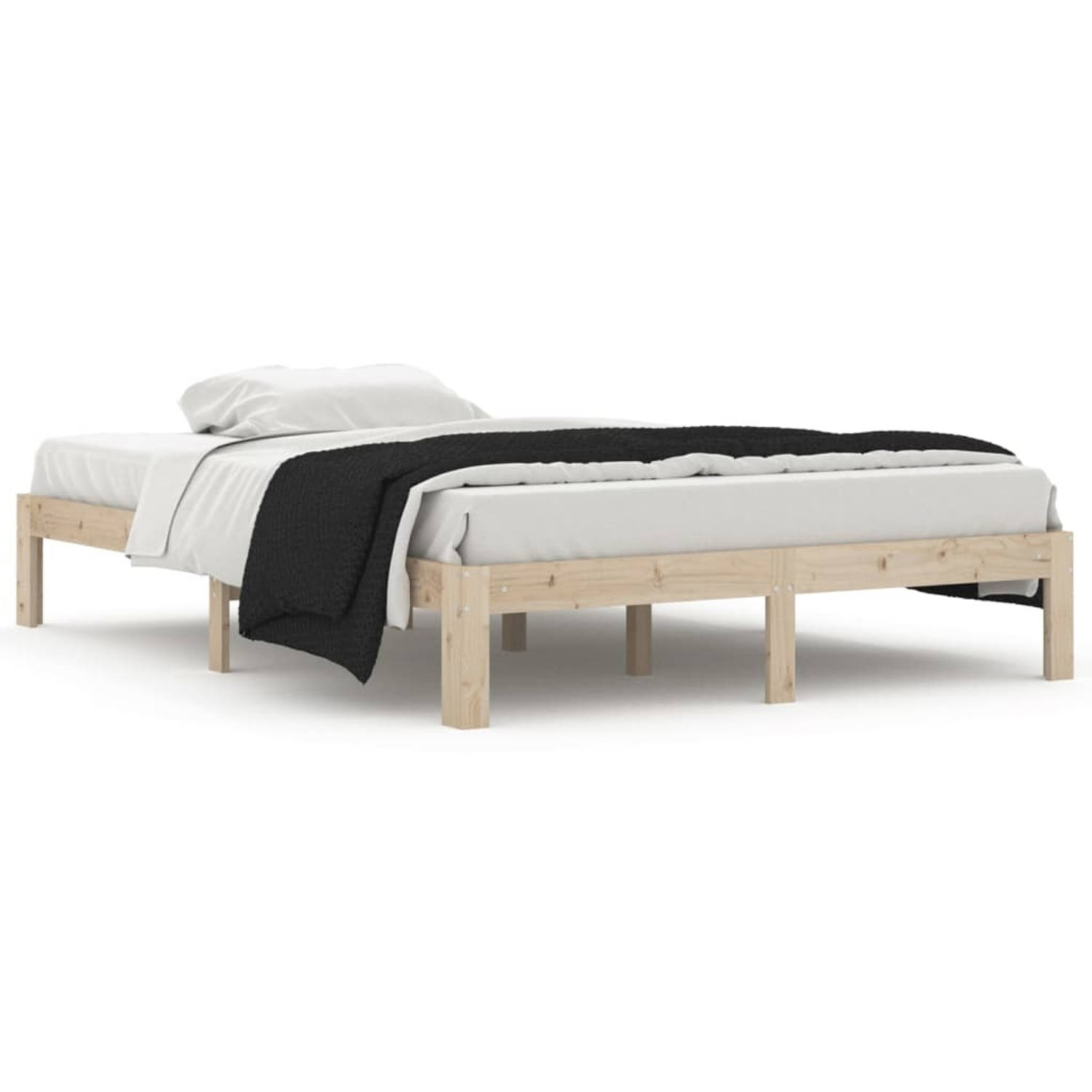 The Living Store Bedframe massief grenenhout 140x200 cm - Bedframe - Bedframes - Bed - Bedbodem - Ledikant - Bed Frame - Massief Houten Bedframe - Slaapmeubel - Tweepersoonsbed - B