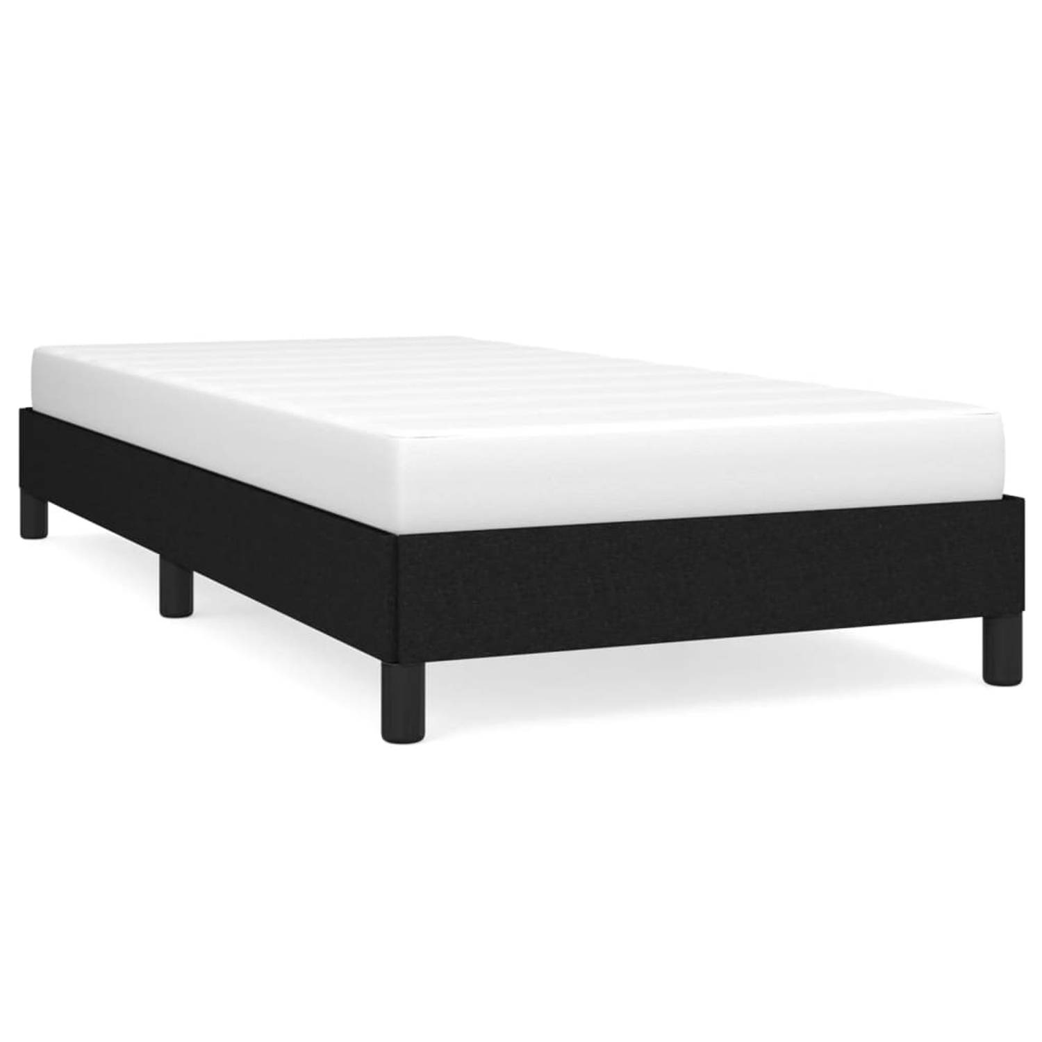 The Living Store Bedframe stof zwart 100x200 cm - Bedframe - Bedframes - Slaapmeubel - Bedbodem - Ledikant - Eenpersoonsbed - Slaapmeubels - Slaapmeubelen - Slaapmeubilair - Bedbod