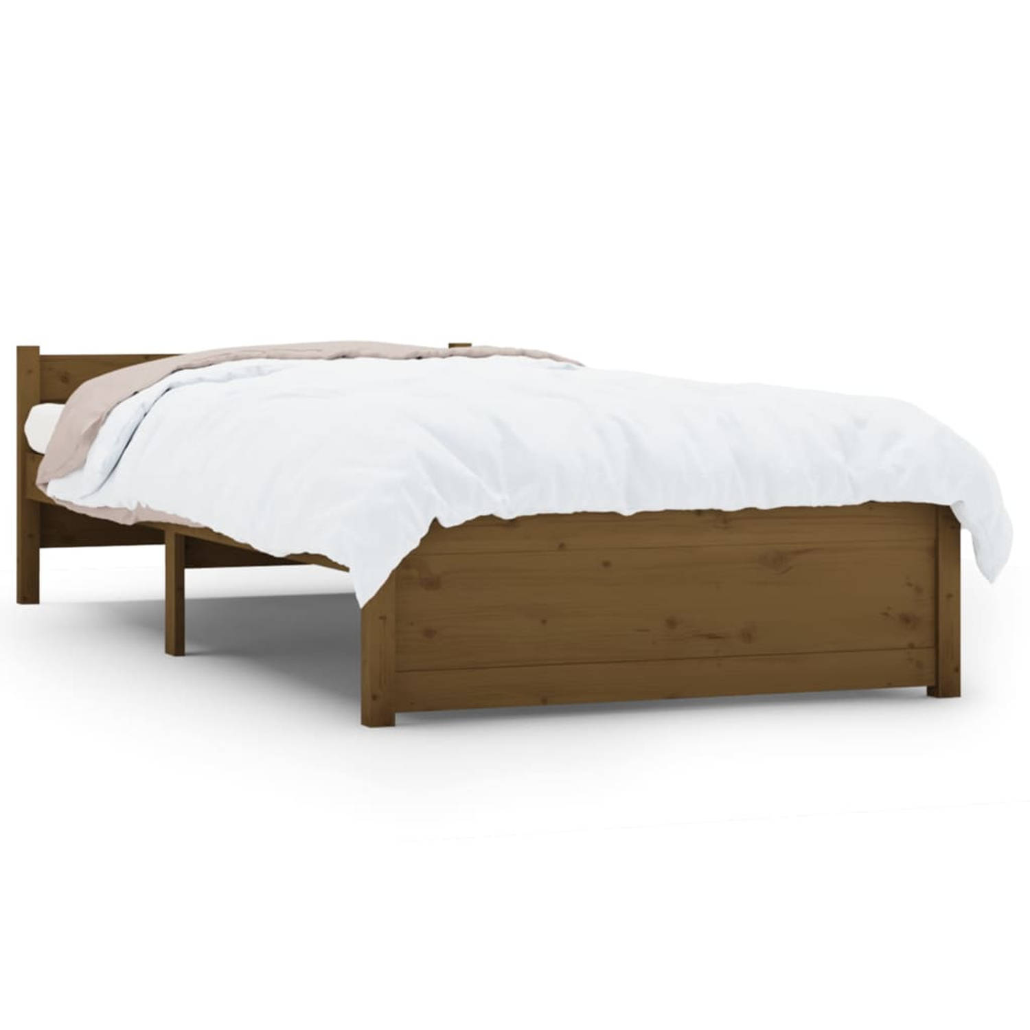 The Living Store Bedframe massief hout honingbruin 100x200 cm - Bedframe - Bedframes - Bed - Bedbodem - Ledikant - Bed Frame - Massief Houten Bedframe - Slaapmeubel - Eenpersoonsbe