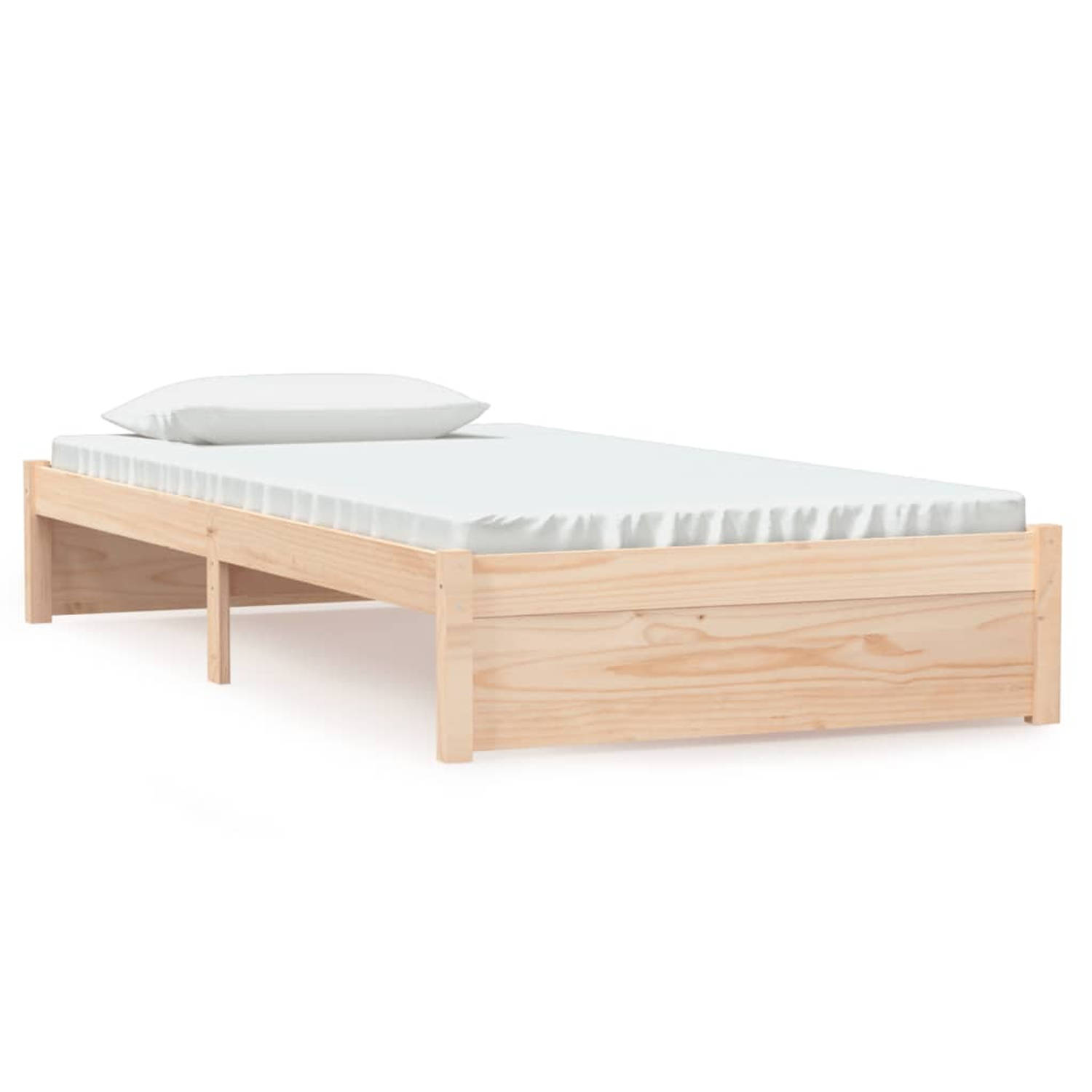 The Living Store Bedframe massief hout 100x200 cm - Bedframe - Bedframes - Bed - Bedbodem - Ledikant - Bed Frame - Massief Houten Bedframe - Slaapmeubel - Eenpersoonsbed - Bedden -