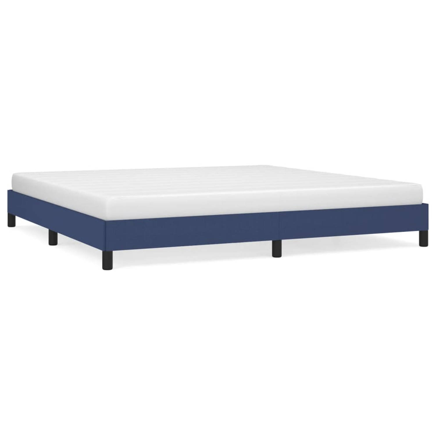 The Living Store Bedframe stof blauw 200x200 cm - Bedframe - Bedframe - Bed - Slaapmeubel - Ledikant - Bedbodem - Tweepersoonsbed - Bedden - Slaapmeubels - Slaapmeubelen - Ledikant
