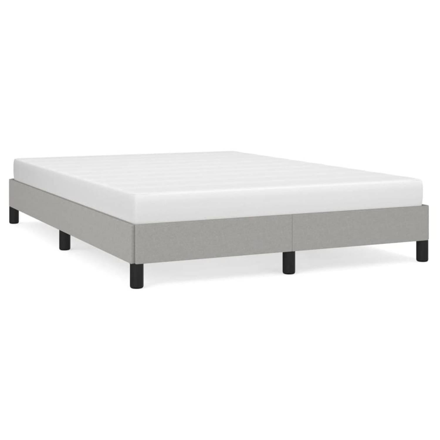 The Living Store Bedframe stof lichtgrijs 140x200 cm - Bedframe - Bedframe - Bed - Slaapmeubel - Ledikant - Bedbodem - Tweepersoonsbed - Bedden - Slaapmeubels - Slaapmeubelen - Led