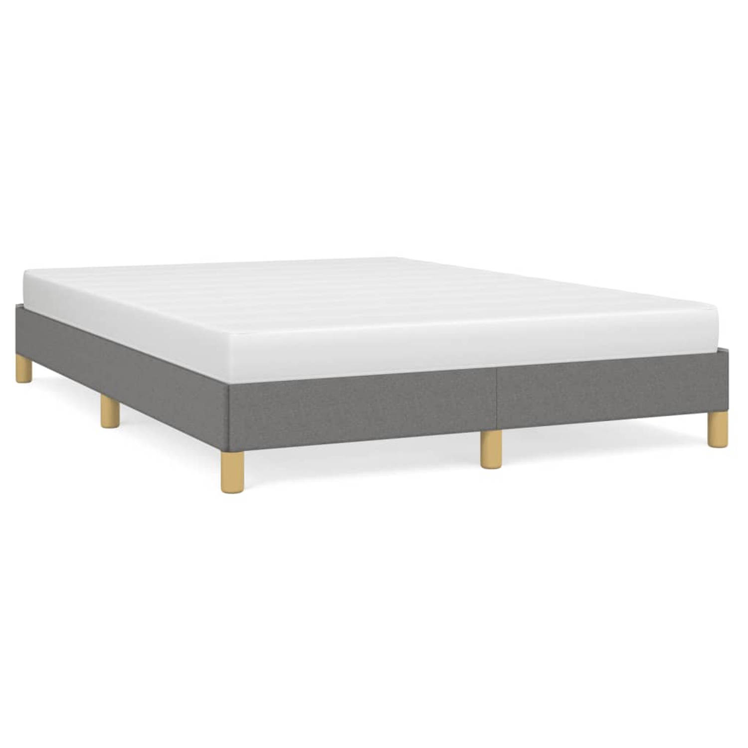 The Living Store Bedframe stof donkergrijs 140x200 cm - Bedframe - Bedframe - Bed - Slaapmeubel - Ledikant - Bedbodem - Tweepersoonsbed - Bedden - Slaapmeubels - Slaapmeubelen - Le