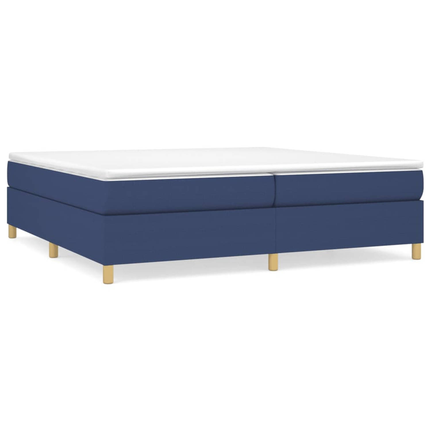 The Living Store Boxspringframe stof blauw 200x200 cm - Boxspringframe - Boxspringframes - Bed - Ledikant - Slaapmeubel - Bedframe - Bedbodem - Tweepersoonsbed - Boxspring - Bedden