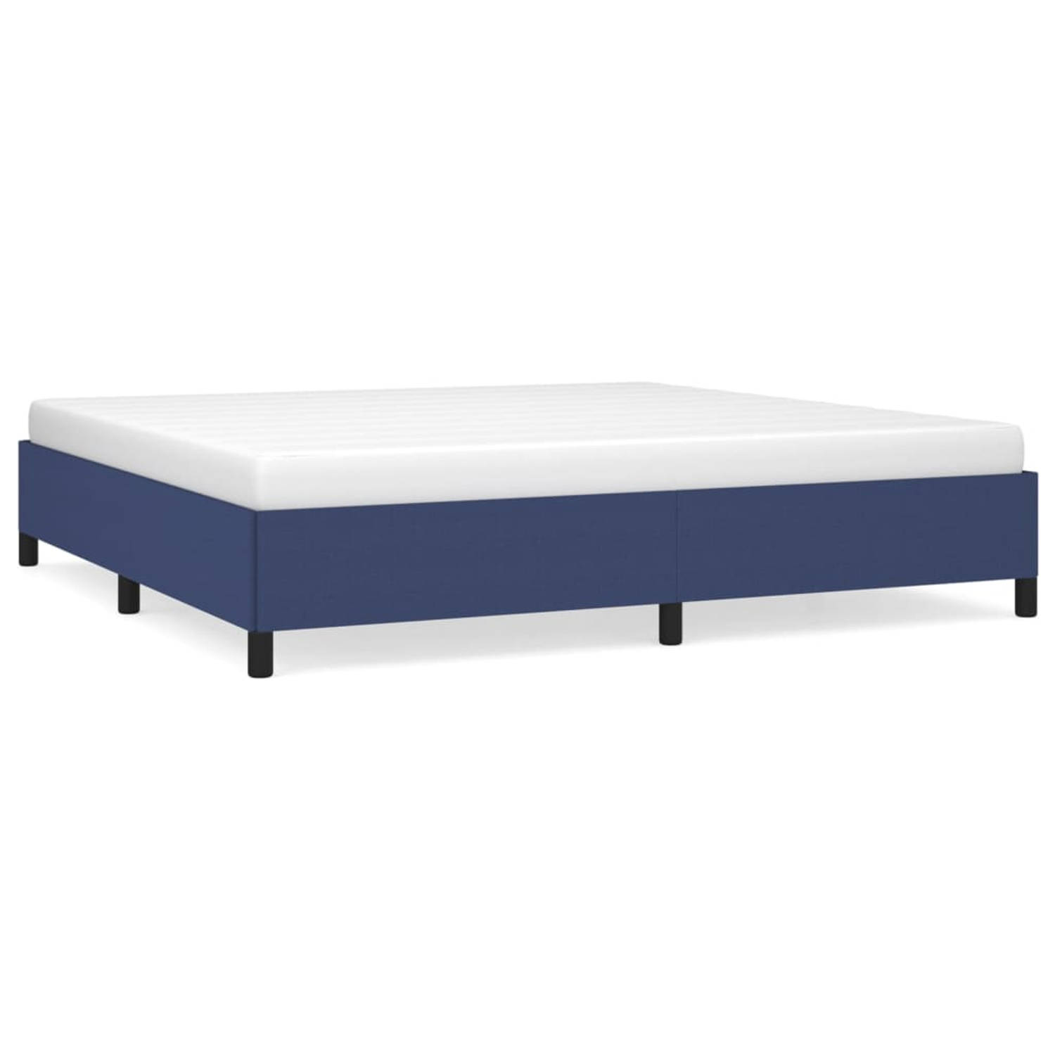 The Living Store Bedframe stof blauw 200x200 cm - Bedframe - Bedframe - Bed - Slaapmeubel - Ledikant - Bedbodem - Tweepersoonsbed - Bedden - Slaapmeubels - Slaapmeubelen - Ledikant