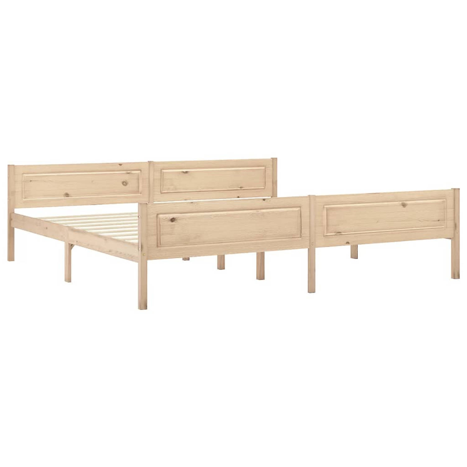 The Living Store Bedframe massief grenenhout 200x200 cm - Bedframe - Bedframe - Bed Frame - Bed Frames - Bed - Bedden - 2-persoonsbed - 2-persoonsbedden - Tweepersoons Bed