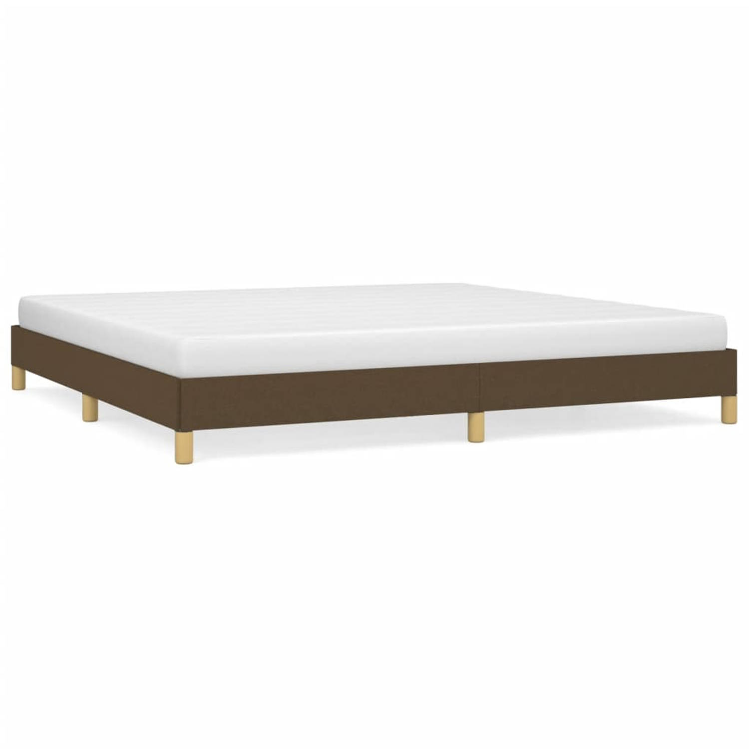 The Living Store Bedframe stof donkerbruin 200x200 cm - Bedframe - Bedframe - Bed - Slaapmeubel - Ledikant - Bedbodem - Tweepersoonsbed - Bedden - Slaapmeubels - Slaapmeubelen - Le