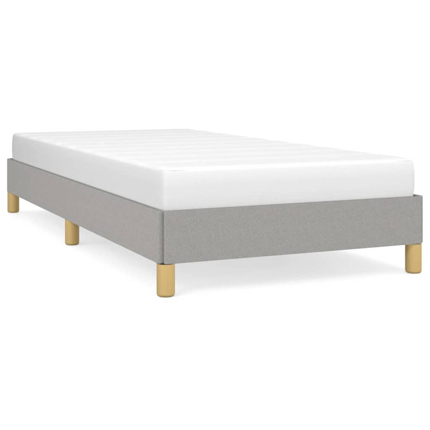 The Living Store Bedframe stof lichtgrijs 100x200 cm - Bedframe - Bedframes - Slaapmeubel - Bedbodem - Ledikant - Eenpersoonsbed - Slaapmeubels - Slaapmeubelen - Slaapmeubilair - B