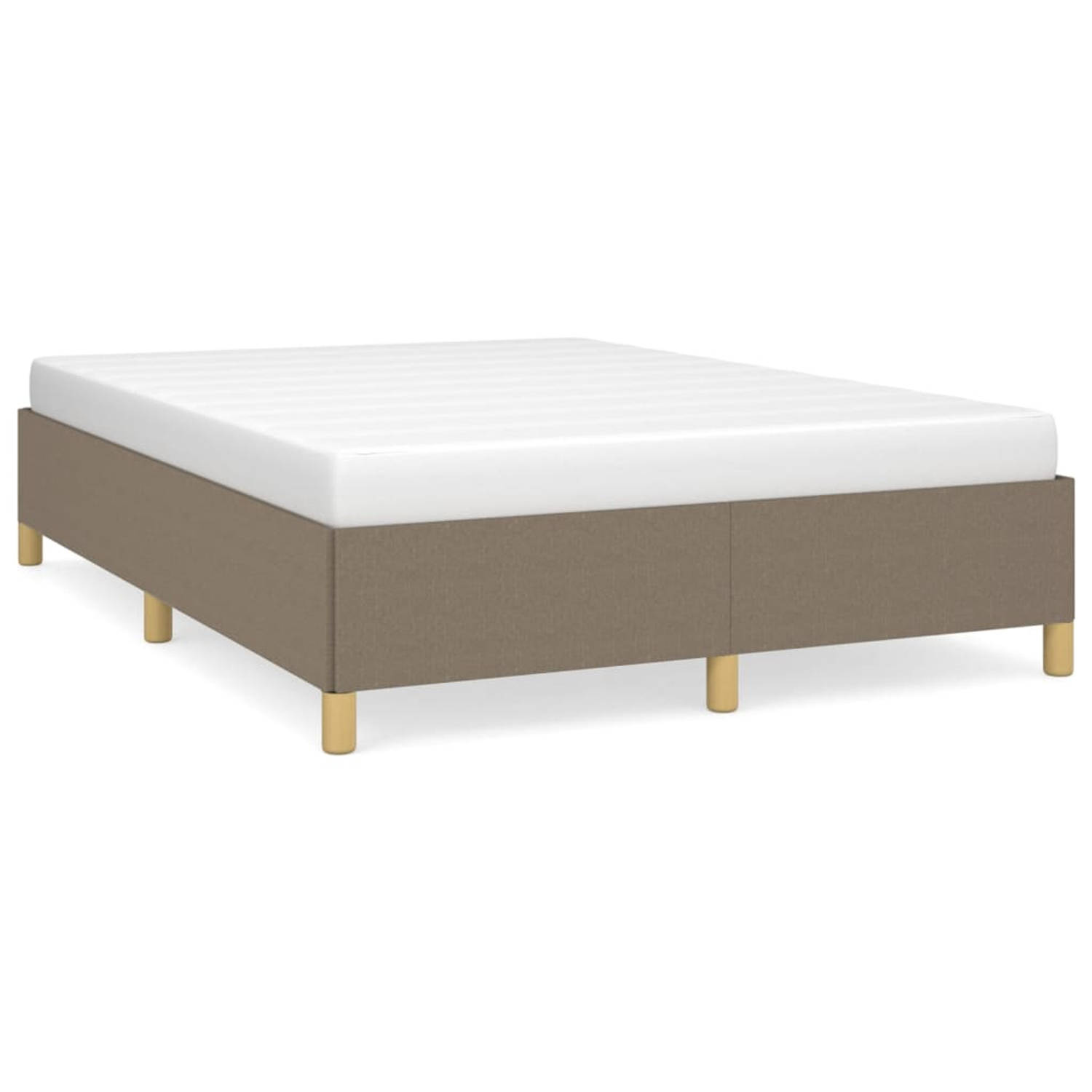 The Living Store Bedframe stof taupe 140x200 cm - Bedframe - Bedframe - Bed - Slaapmeubel - Ledikant - Bedbodem - Tweepersoonsbed - Bedden - Slaapmeubels - Slaapmeubelen - Ledikant