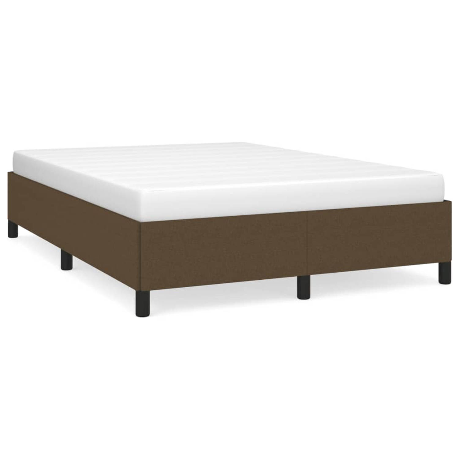 The Living Store Bedframe stof donkerbruin 140x200 cm - Bedframe - Bedframe - Bed - Slaapmeubel - Ledikant - Bedbodem - Tweepersoonsbed - Bedden - Slaapmeubels - Slaapmeubelen - Le