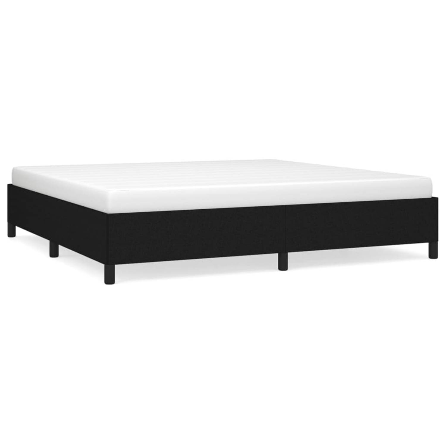 The Living Store Bedframe stof zwart 200x200 cm - Bedframe - Bedframe - Bed - Slaapmeubel - Ledikant - Bedbodem - Tweepersoonsbed - Bedden - Slaapmeubels - Slaapmeubelen - Ledikant