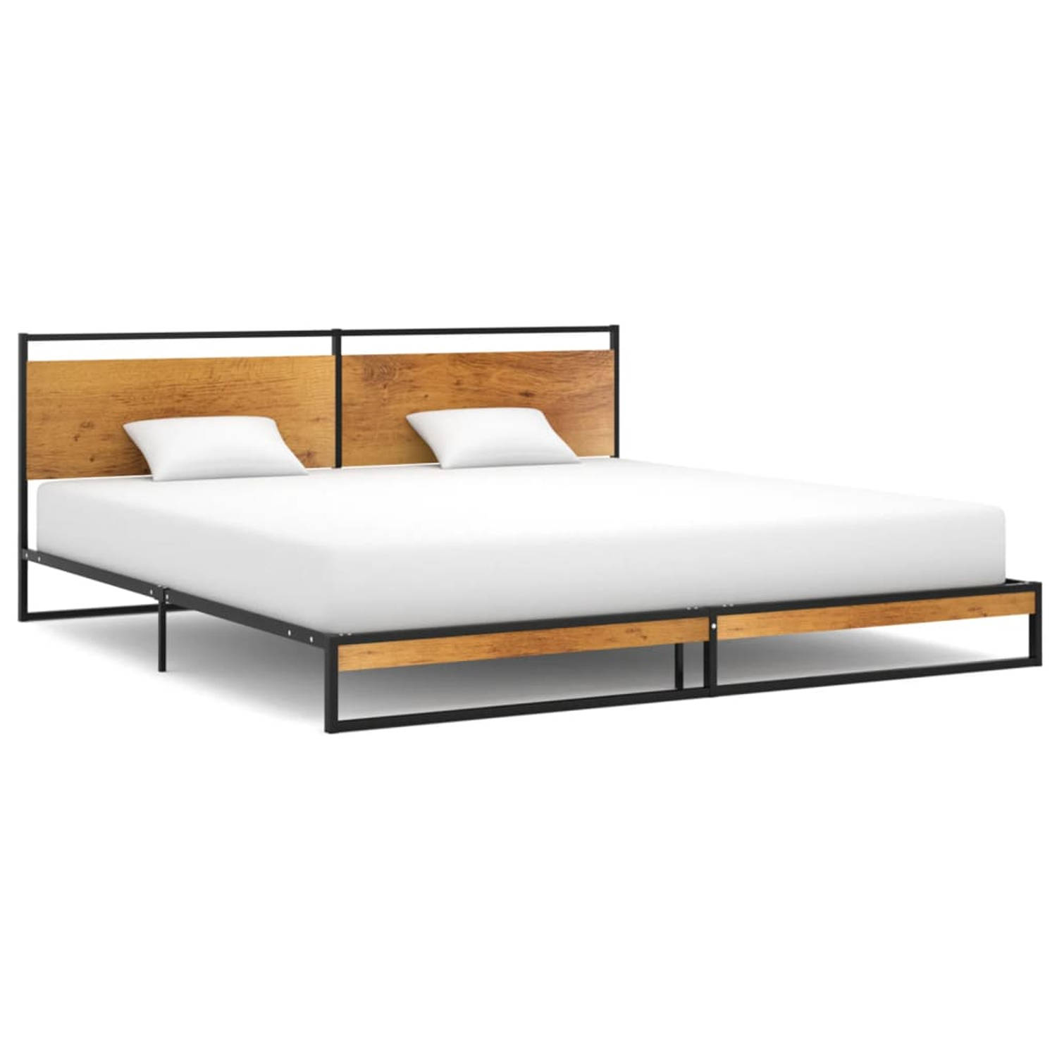 The Living Store Bedframe metaal 200x200 cm - Bedframe - Bedframe - Bed Frame - Bed Frames - Bed - Bedden - Metalen Bedframe - Metalen Bedframes - 2-persoonsbed - 2