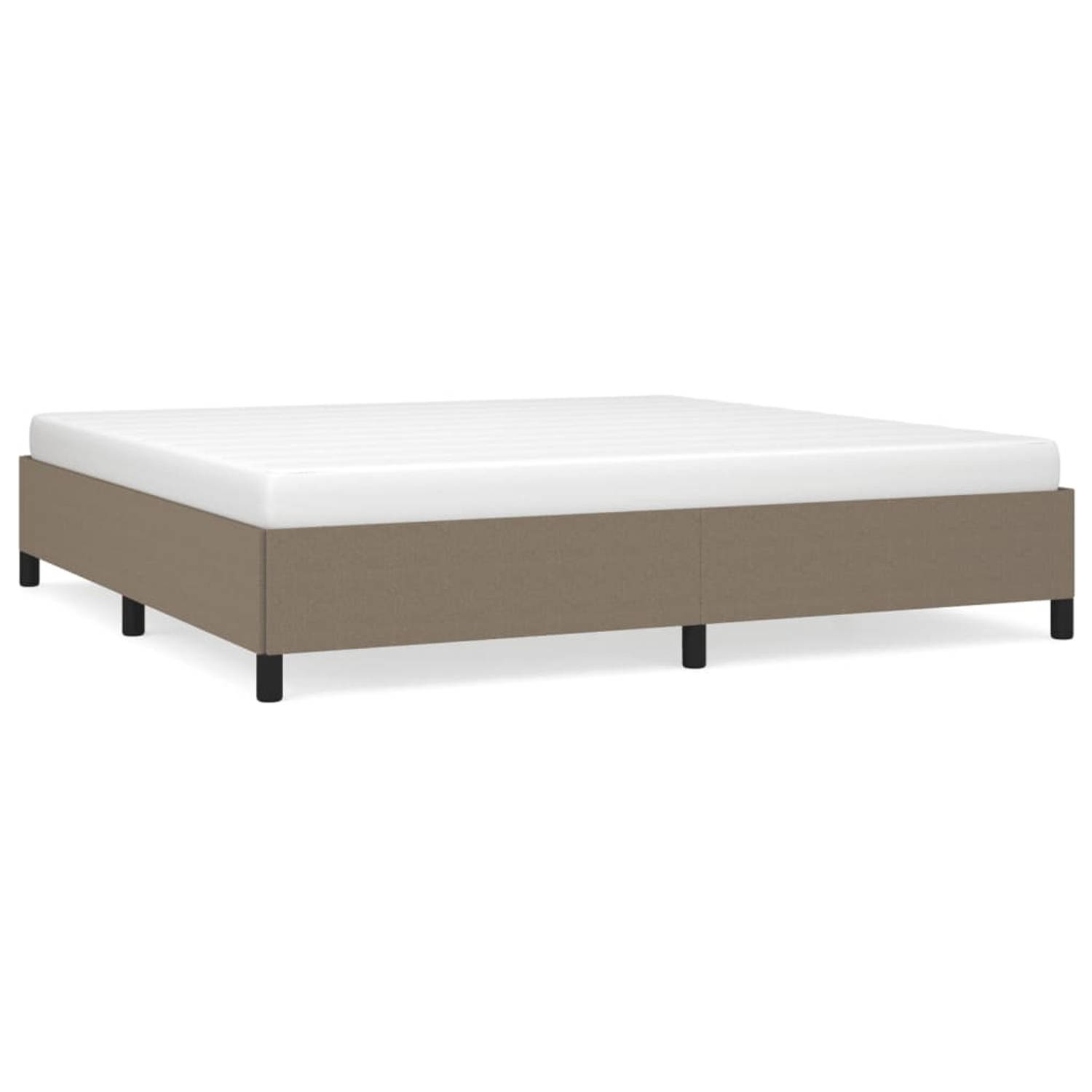 The Living Store Bedframe stof taupe 200x200 cm - Bedframe - Bedframe - Bed - Slaapmeubel - Ledikant - Bedbodem - Tweepersoonsbed - Bedden - Slaapmeubels - Slaapmeubelen - Ledikant