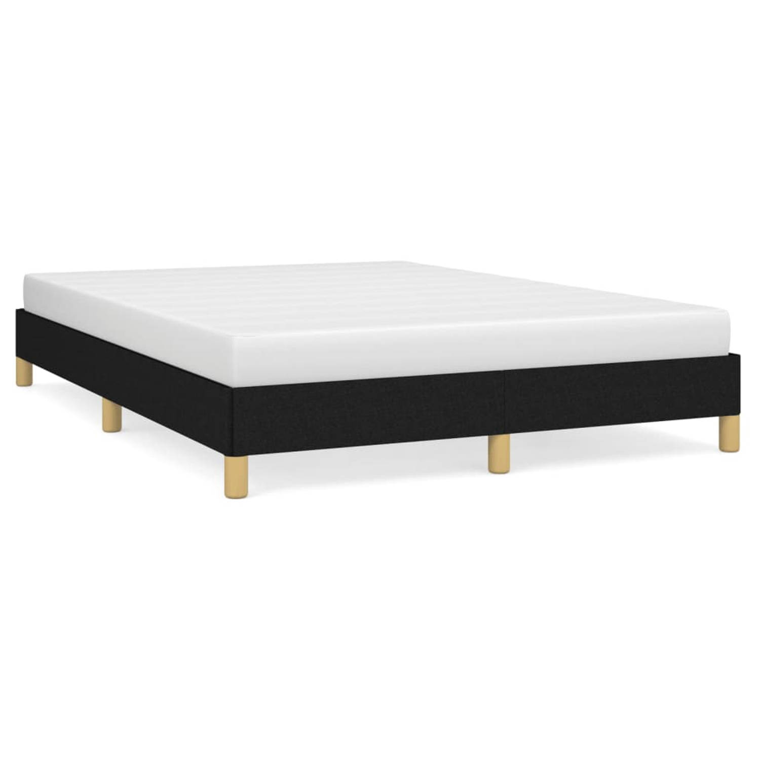 The Living Store Bedframe stof zwart 160x200 cm - Bedframe - Bedframe - Bed - Slaapmeubel - Ledikant - Bedbodem - Tweepersoonsbed - Bedden - Slaapmeubels - Slaapmeubelen - Ledikant