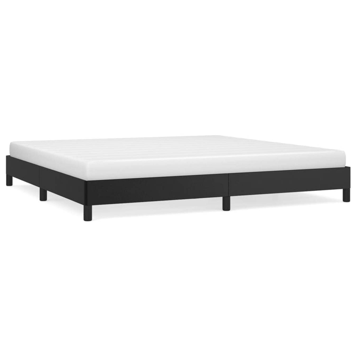 The Living Store Bedframe kunstleer zwart 200x200 cm - Bedframe - Bedframes - Bed - Slaapmeubel - Bedbodem - Ledikant - Tweepersoonsbed - Slaapbed - Bedden - Slaapmeubels - Slaapme