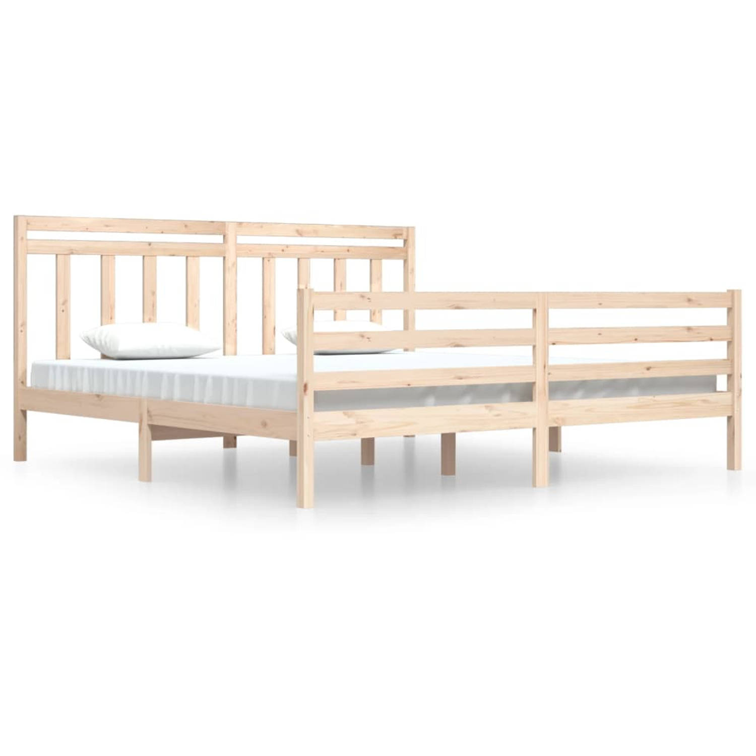 The Living Store Bedframe massief hout 200x200 cm - Bedframe - Bedframes - Tweepersoonsbed - Bed - Bedombouw - Dubbel Bed - Frame - Bed Frame - Ledikant - Houten Bedframe - Tweeper