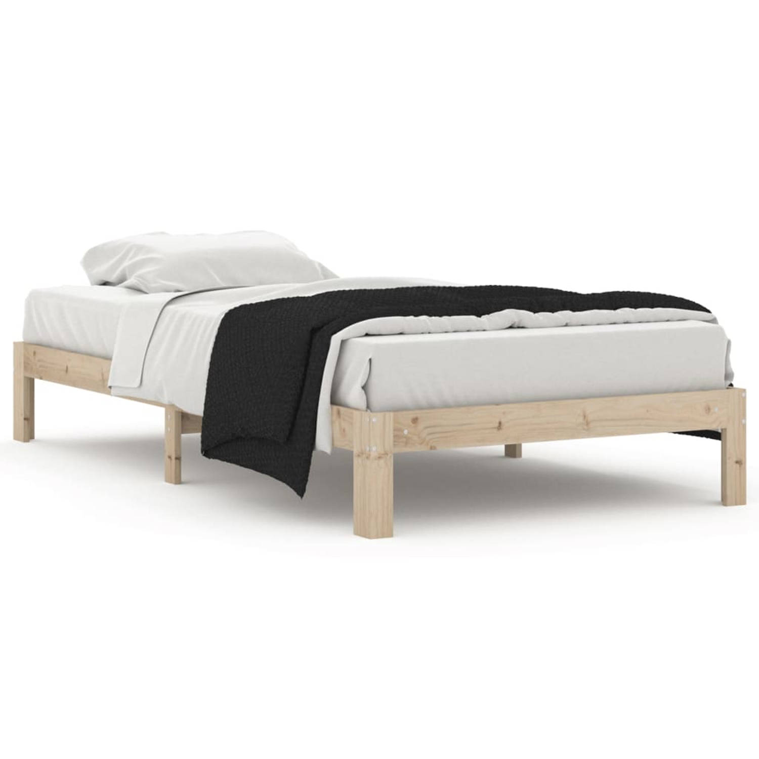 The Living Store Bedframe massief grenenhout 100x200 cm - Bedframe - Bedframes - Bed - Bedbodem - Ledikant - Bed Frame - Massief Houten Bedframe - Slaapmeubel - Eenpersoonsbed - Be