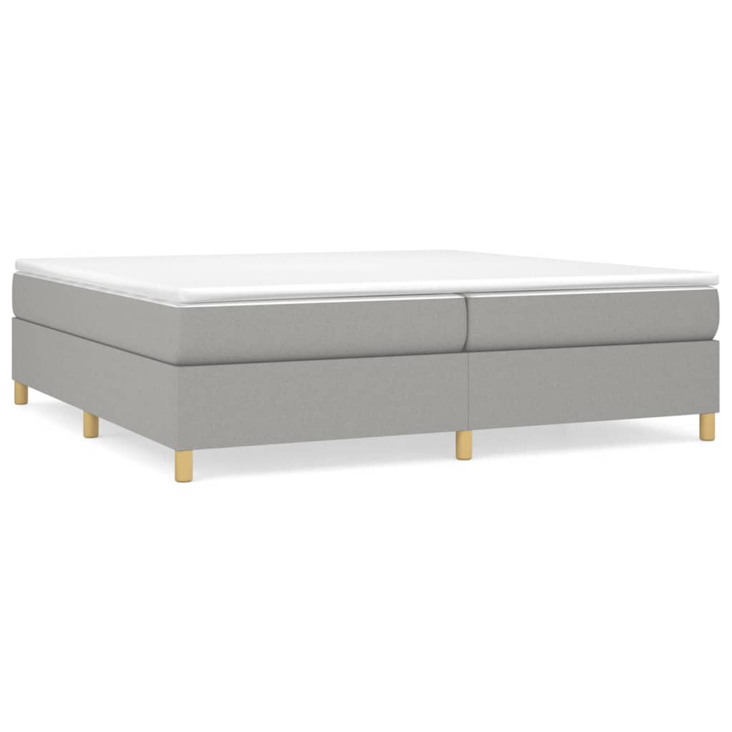 The Living Store Boxspringframe stof lichtgrijs 200x200 cm - Boxspringframe - Boxspringframes - Bed - Ledikant - Slaapmeubel - Bedframe - Bedbodem - Tweepersoonsbed - Boxspring - B