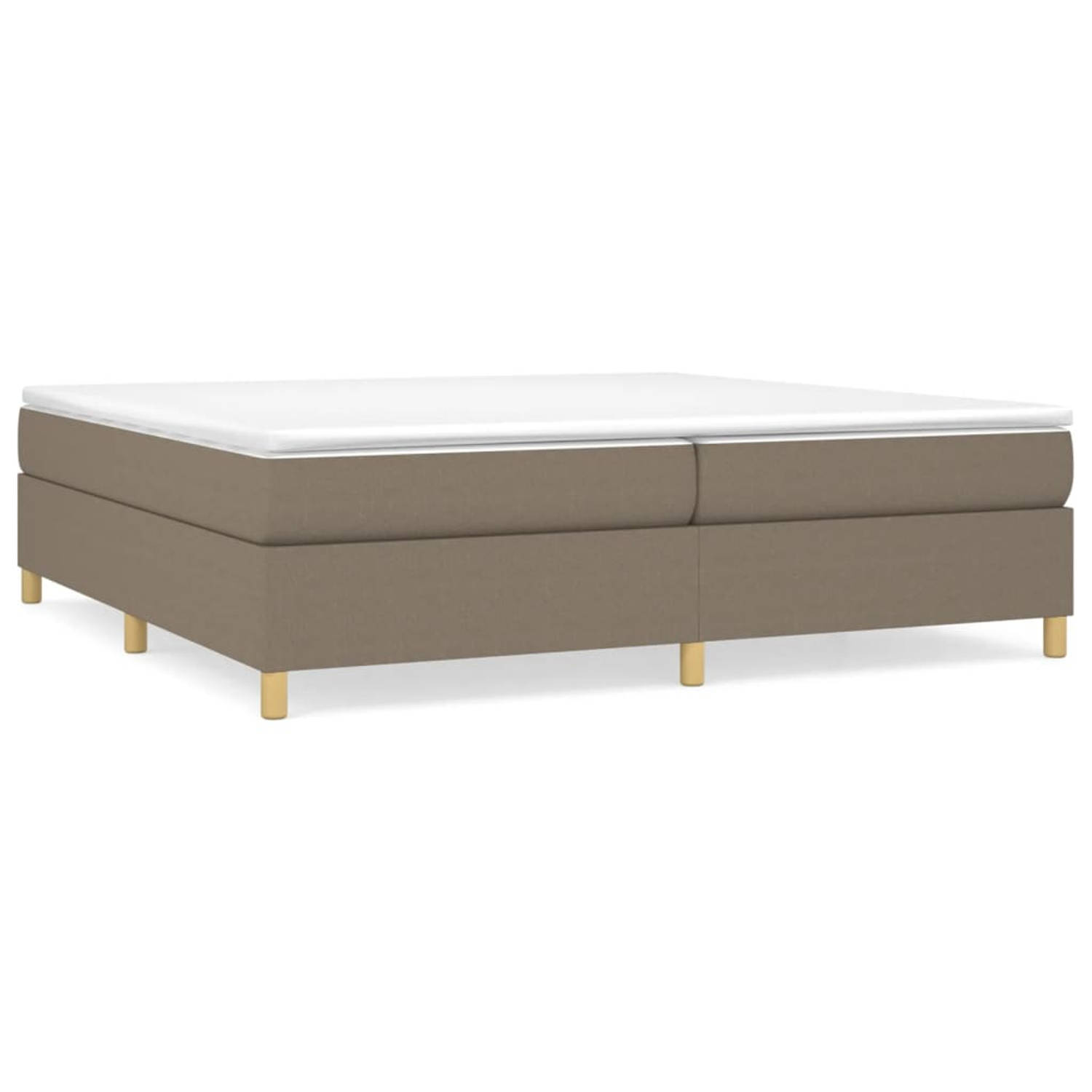 The Living Store Boxspringframe stof taupe 200x200 cm - Boxspringframe - Boxspringframes - Bed - Ledikant - Slaapmeubel - Bedframe - Bedbodem - Tweepersoonsbed - Boxspring - Bedden