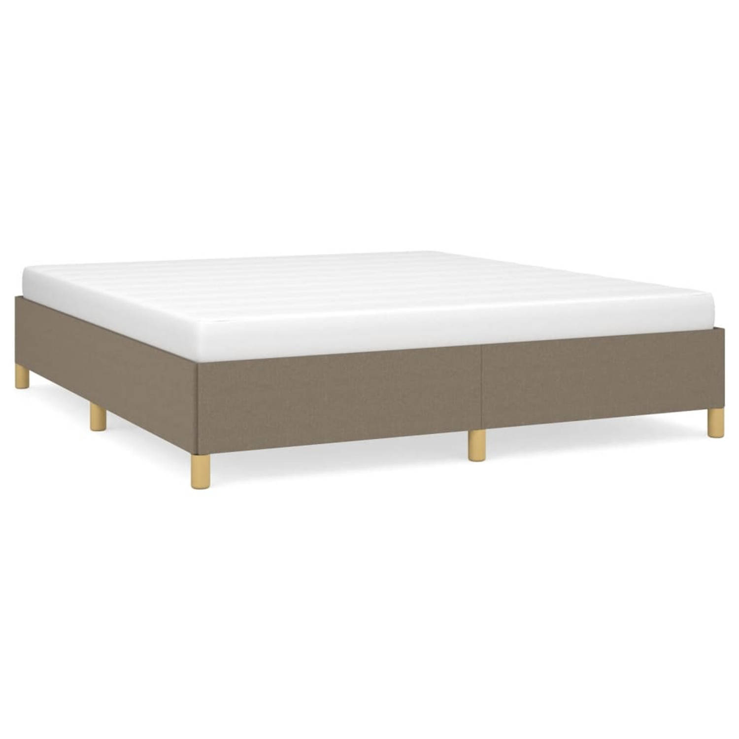 The Living Store Boxspringframe - Taupe - 203x160x35 cm - Multiplex lattenbodem