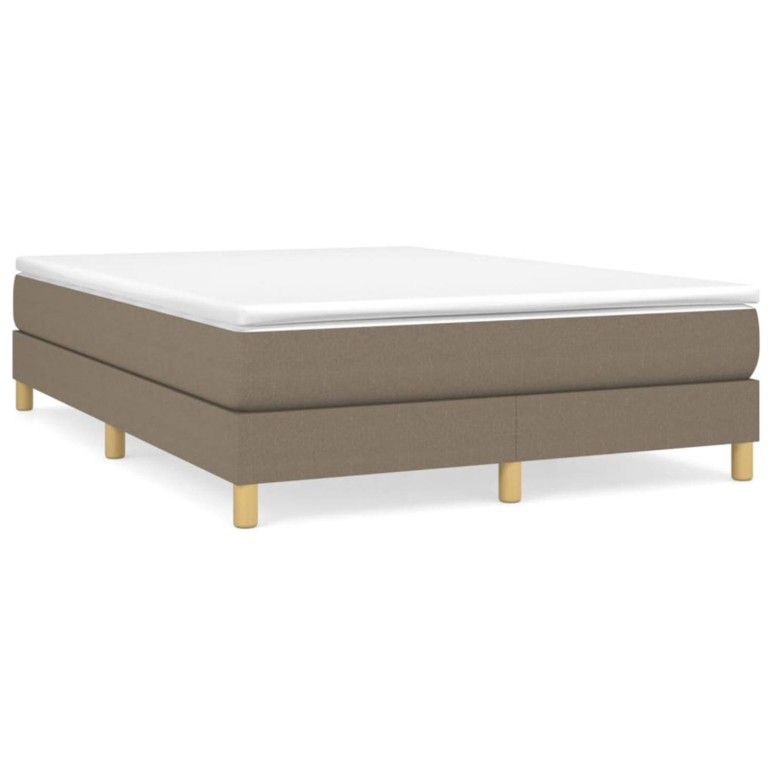 The Living Store Boxspringframe stof taupe 140x200 cm - Boxspringframe - Boxspringframes - Bed - Ledikant - Slaapmeubel - Bedframe - Bedbodem - Tweepersoonsbed - Boxspring - Bedden