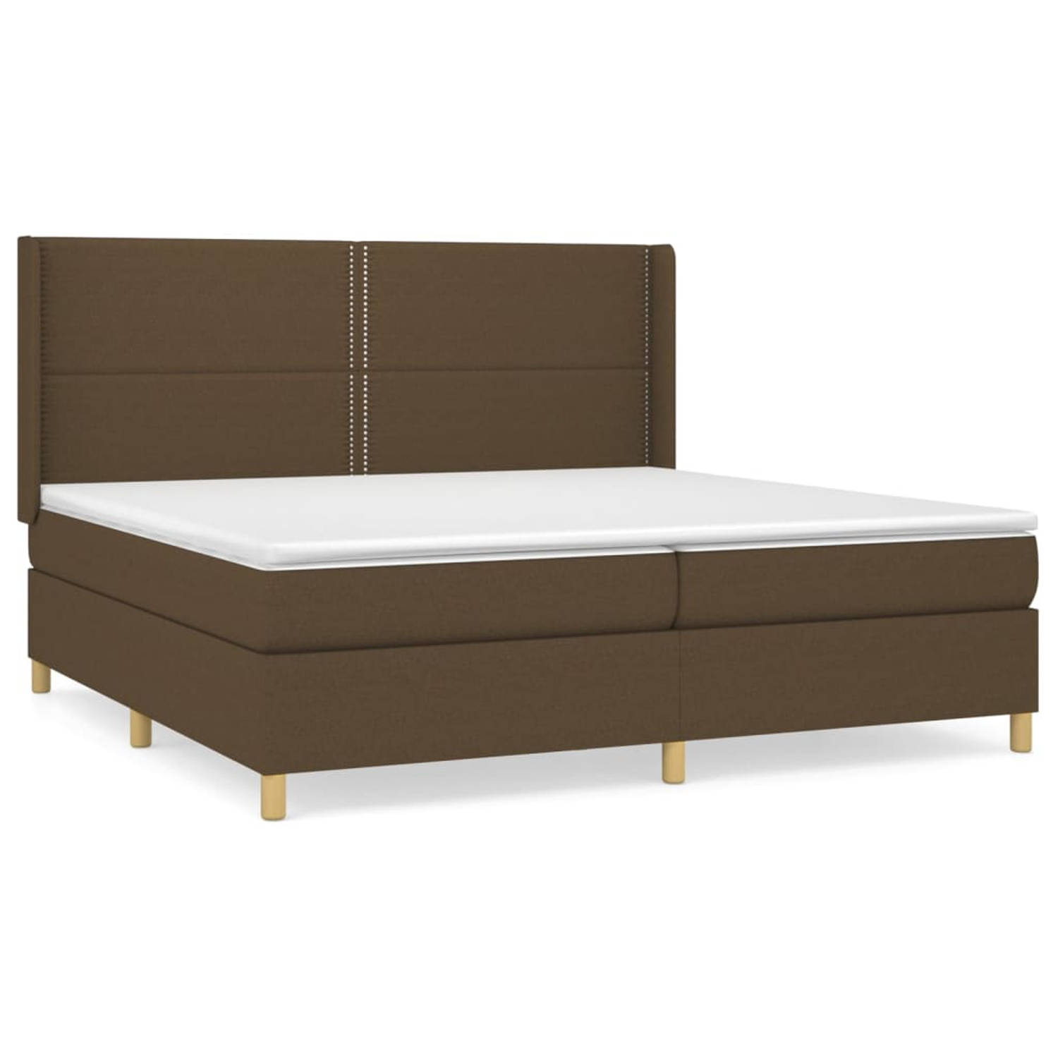 The Living Store Boxspring met matras stof donkerbruin 200x200 cm - Boxspring - Boxsprings - Bed - Slaapmeubel - Boxspringbed - Boxspring Bed - Tweepersoonsbed - Bed Met Matras - B