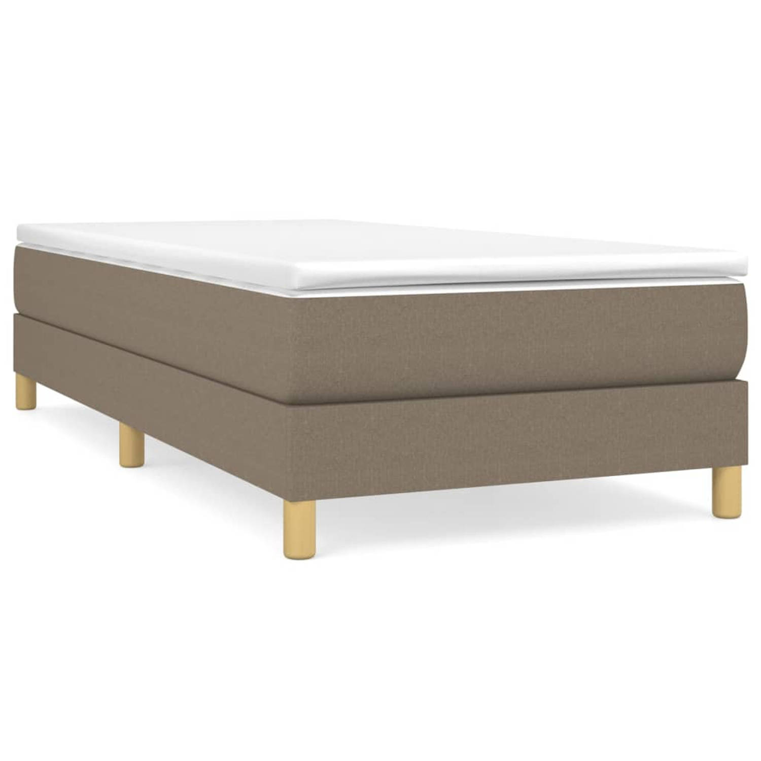 The Living Store Boxspringframe stof taupe 80x200 cm - Boxspringframe - Boxspringframes - Bed - Ledikant - Slaapmeubel - Bedframe - Bedbodem - Eenpersoonsbed - Boxspring - Bedden -