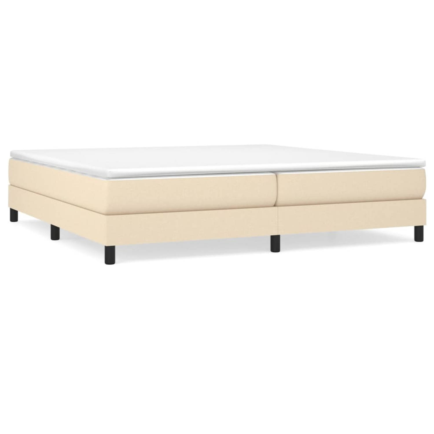 The Living Store Boxspring met matras stof crèmekleurig 200x200 cm - Boxspring - Boxsprings - Bed - Slaapmeubel - Boxspringbed - Boxspring Bed - Tweepersoonsbed - Bed Met Matras -