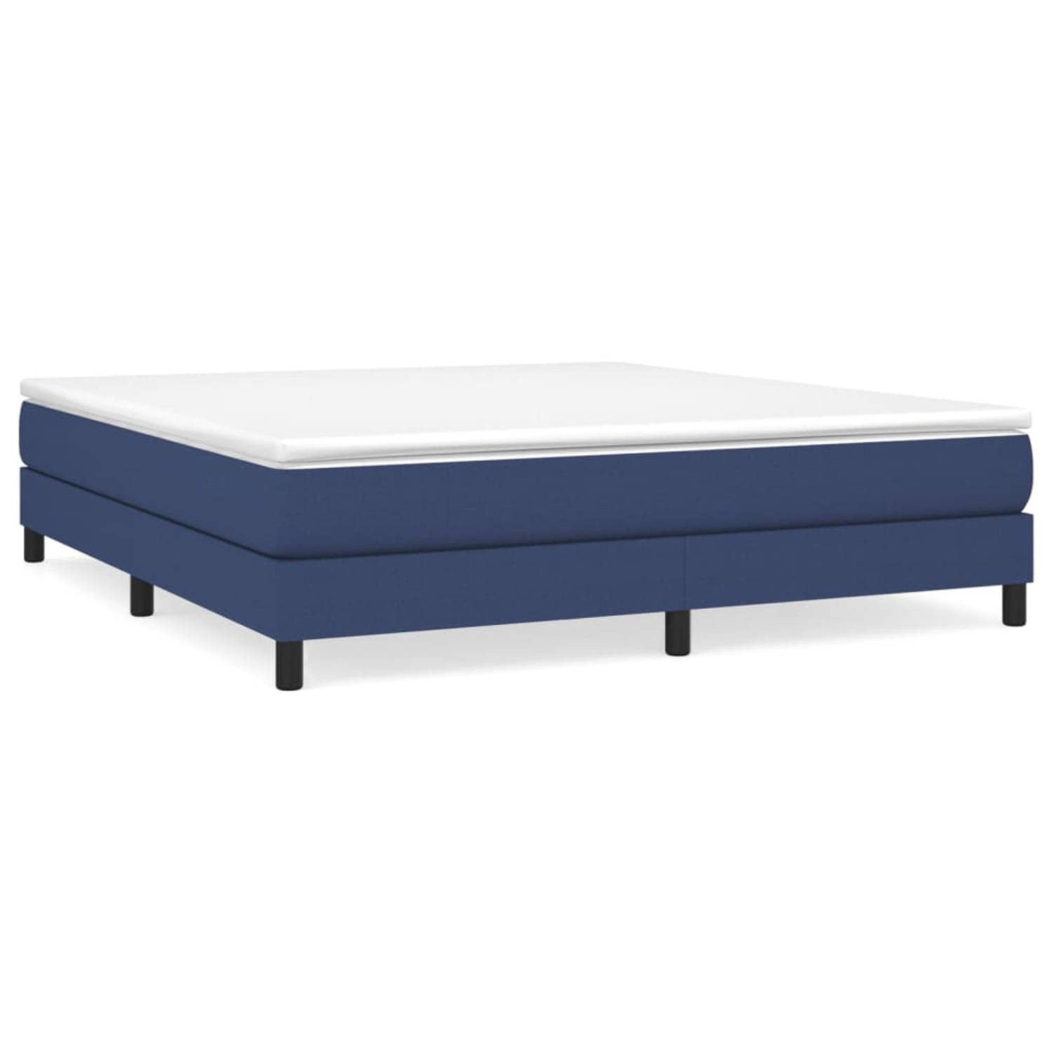 The Living Store Boxspringframe stof blauw 160x200 cm - Bed