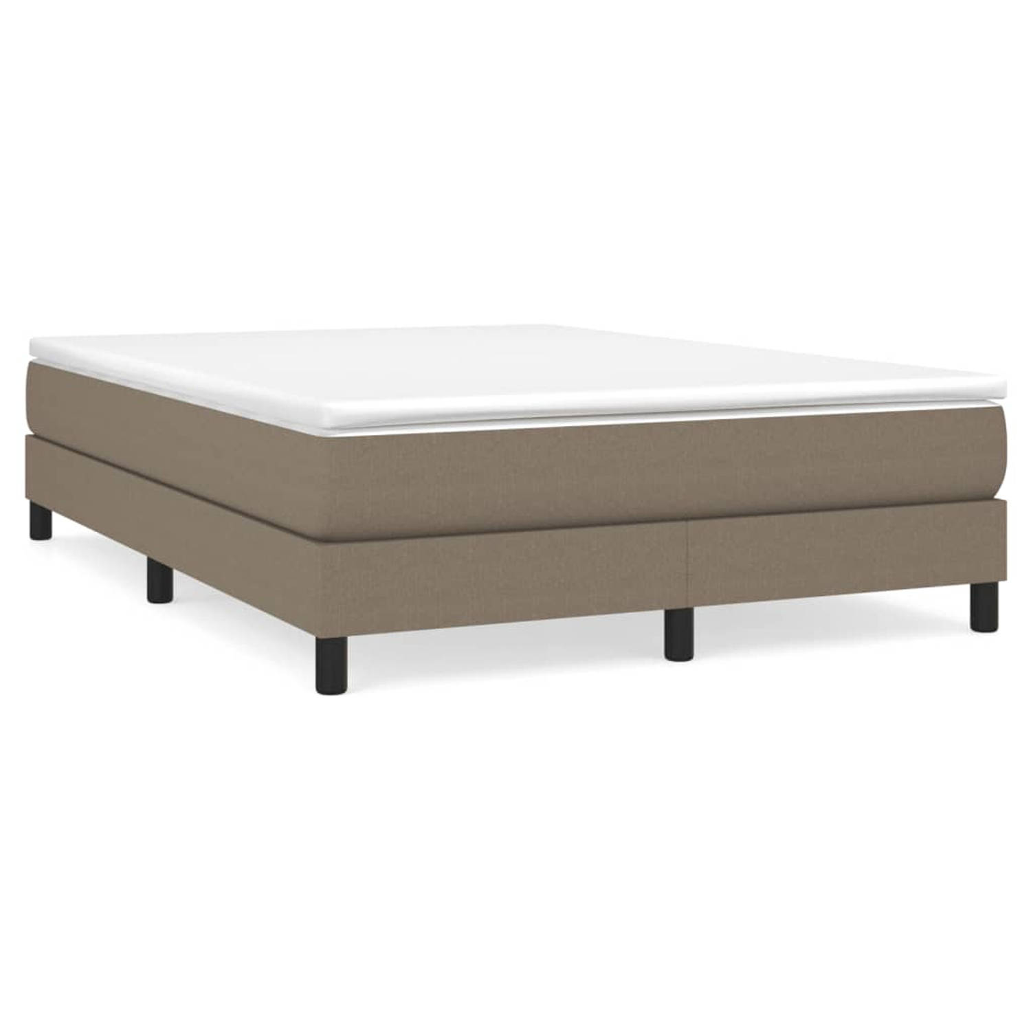 The Living Store Boxspringframe stof taupe 140x200 cm - Boxspringframe - Boxspringframes - Bed - Ledikant - Slaapmeubel - Bedframe - Bedbodem - Tweepersoonsbed - Boxspring - Bedden