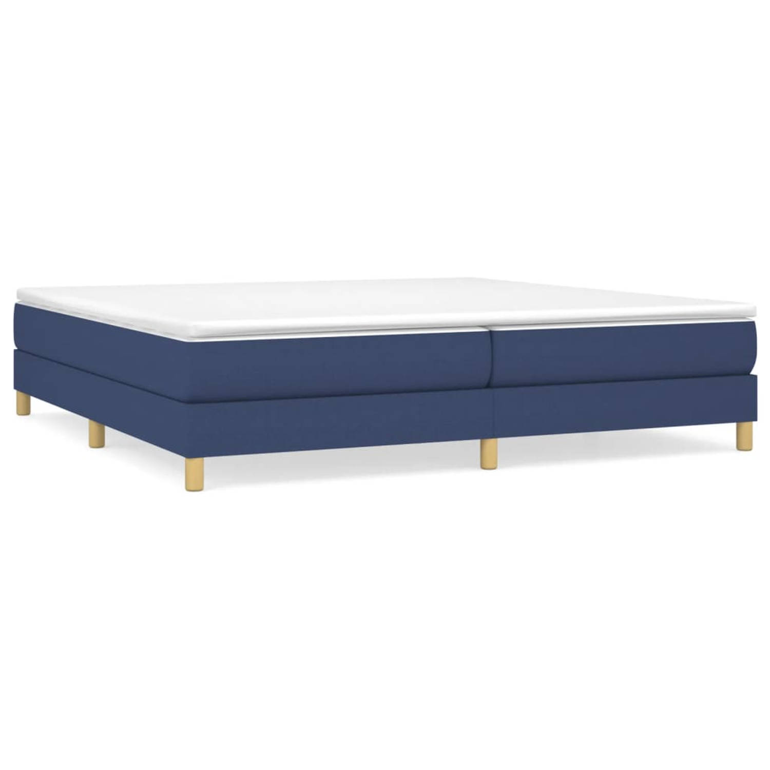 The Living Store Boxspringframe stof blauw 200x200 cm - Boxspringframe - Boxspringframes - Bed - Ledikant - Slaapmeubel - Bedframe - Bedbodem - Tweepersoonsbed - Boxspring - Bedden