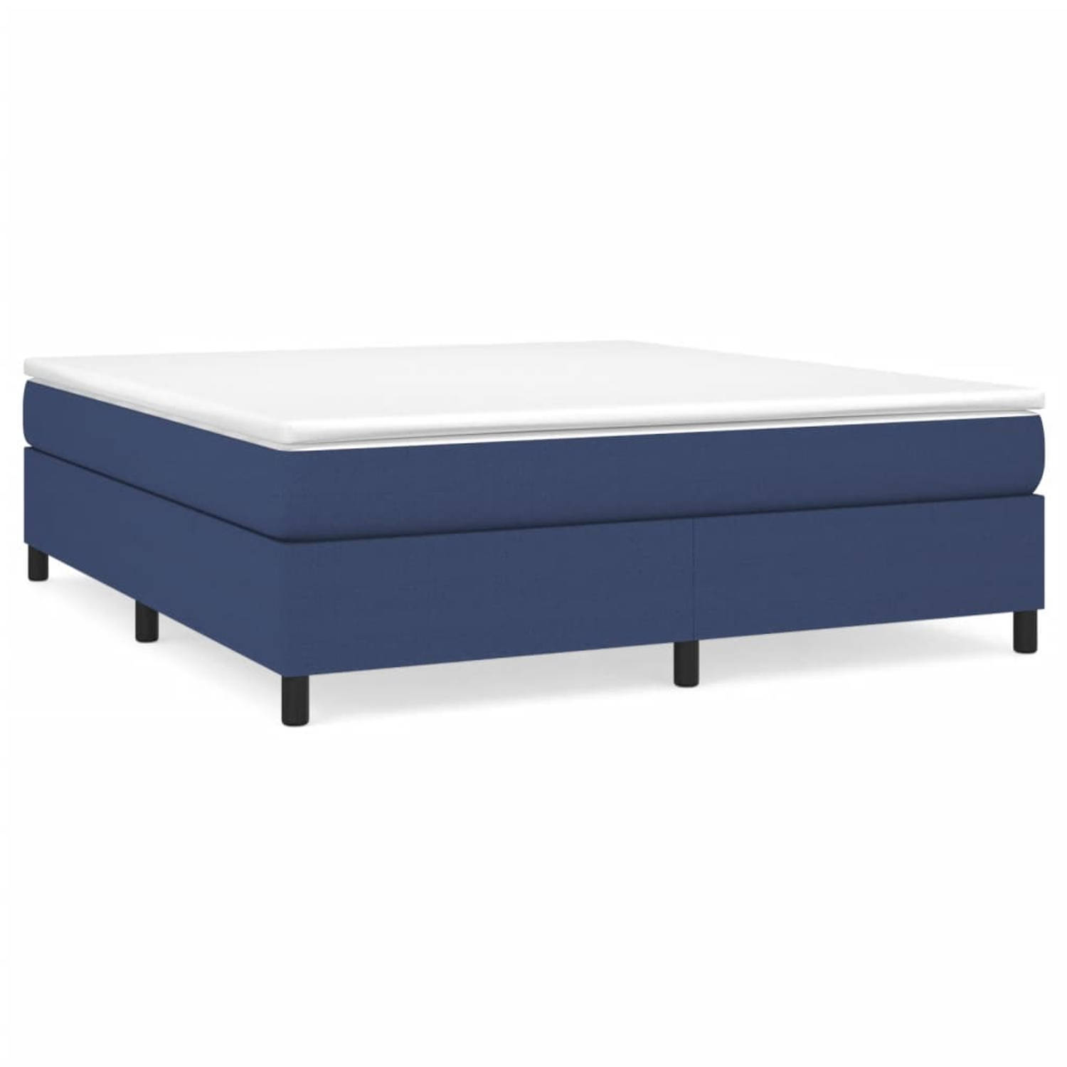 The Living Store Boxspringframe stof blauw 160x200 cm - Bed