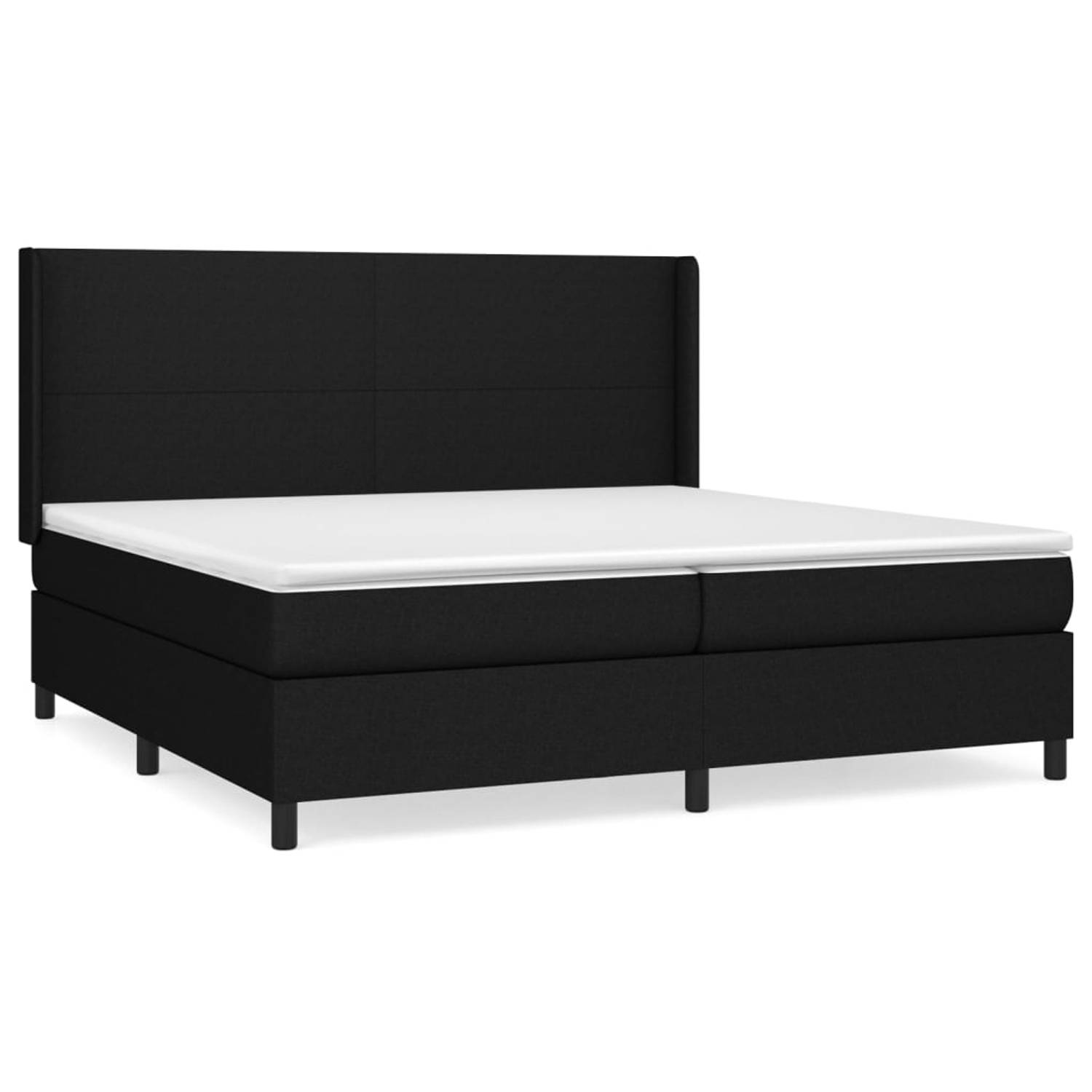 The Living Store Boxspringbed - Bed - 203 x 203 x 118/128 cm - Zwart