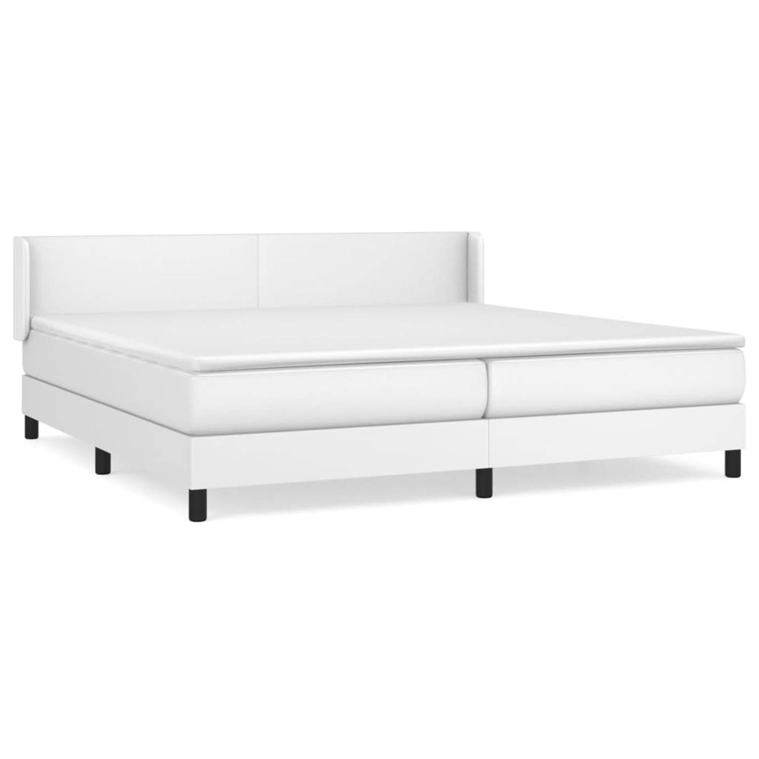 The Living Store Boxspring met matras kunstleer wit 200x200 cm - Boxspring - Boxsprings - Bed - Slaapmeubel - Boxspringbed - Boxspring Bed - Tweepersoonsbed - Bed Met Matras - Bedf