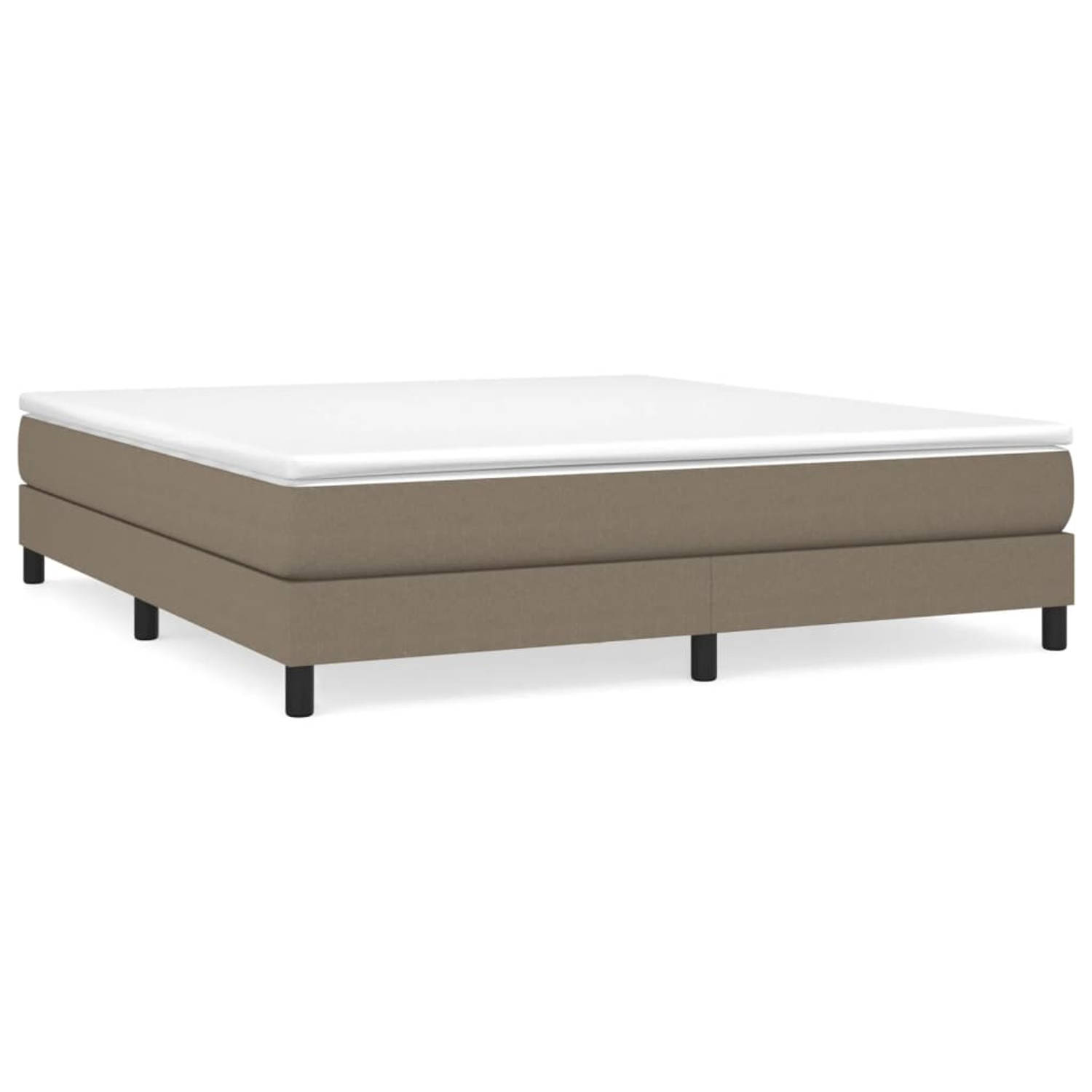 The Living Store Boxspringframe stof taupe 180x200 cm - Boxspringframe - Boxspringframes - Bed - Ledikant - Slaapmeubel - Bedframe - Bedbodem - Tweepersoonsbed - Boxspring - Bedden