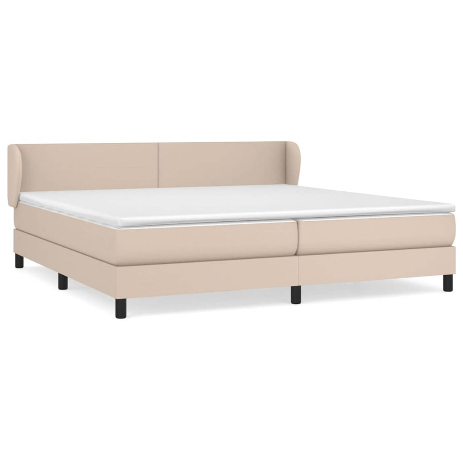The Living Store Boxspringbed - Cappuccino Kunstleer - 203x203x78/88 cm - Pocketvering